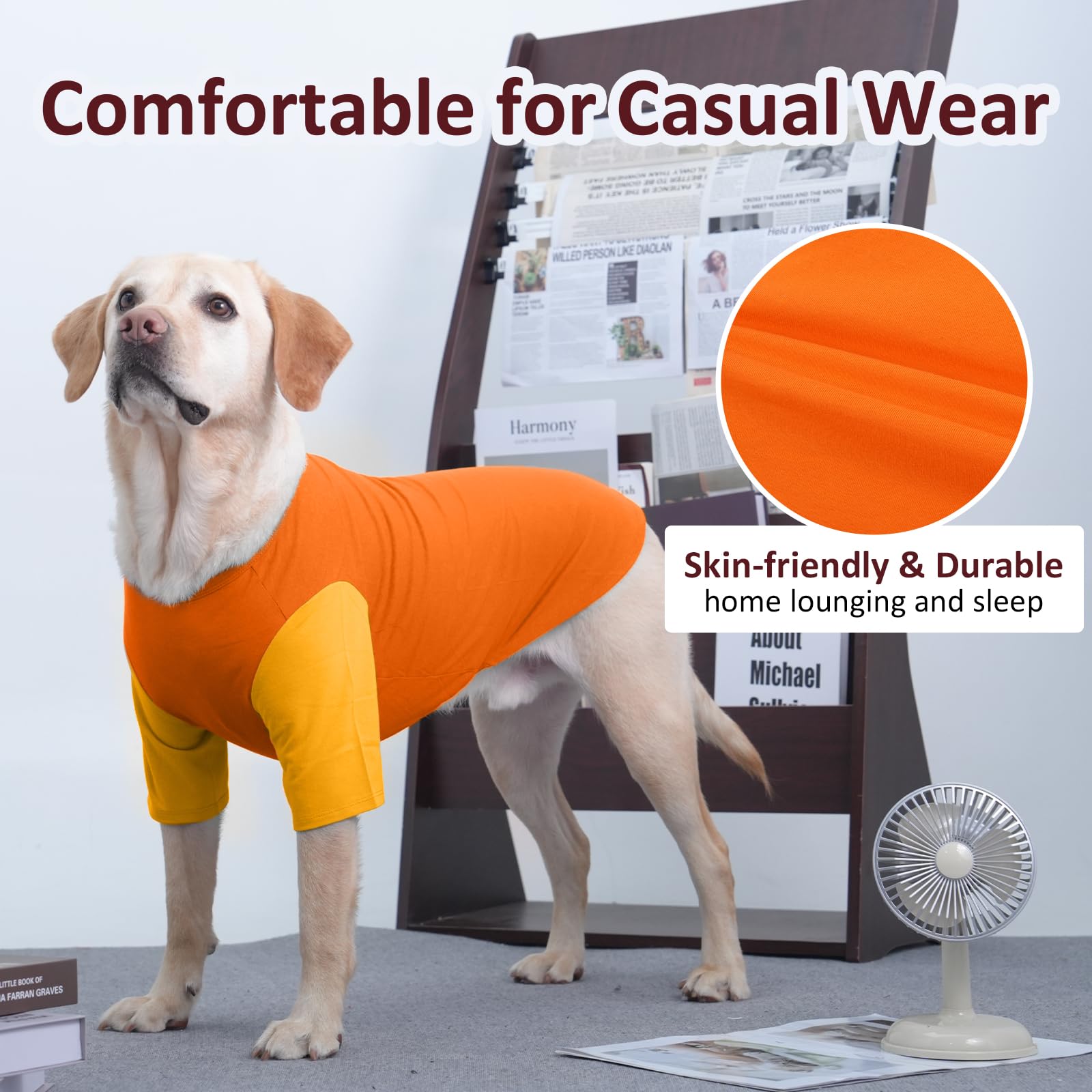 Ikipuko 2 Pack X-Large Dog Shirts - Breathable Lightweight Durable Tees, Durable Moisture-Wicking Clothes For Beagle, Bullmastif