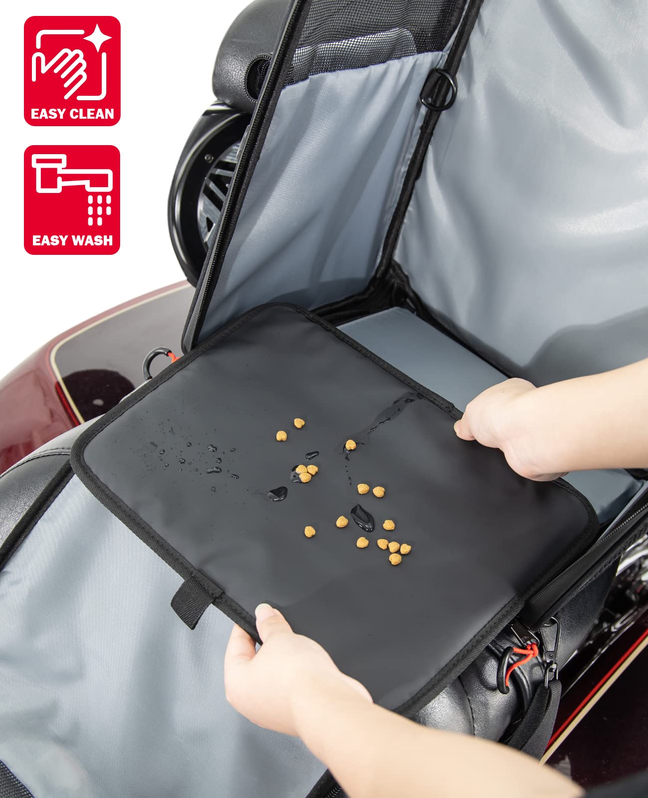 Kemimoto Motorcycle Dog Cat Carrier Bags Upgraded For Less Than 20 Lbs Pets Carriers Portable Capacity Folding Backpack For Stre