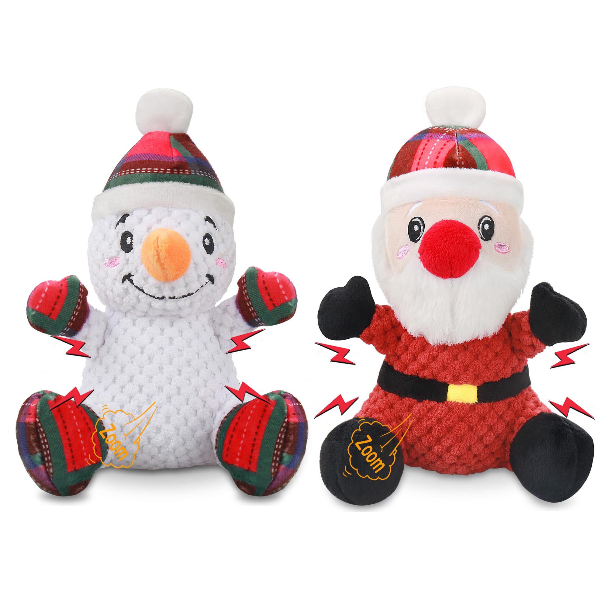 Newget Squeaky Dog Toys, 2 Pack Dog Chew Toys With Crinkle Paper For Puppy, Small, Medium, Large Dogs, Interactive Pet Holiday T