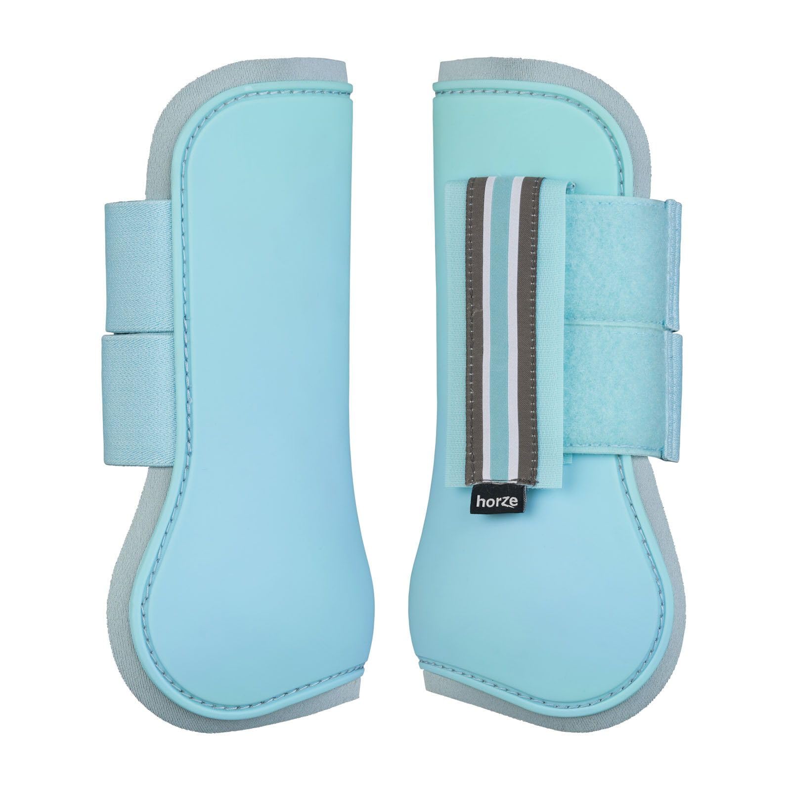 Horze Adepto Open Front Tendon Boots | Durable Shell With Neoprene Lining - Canal Blue - Warmblood