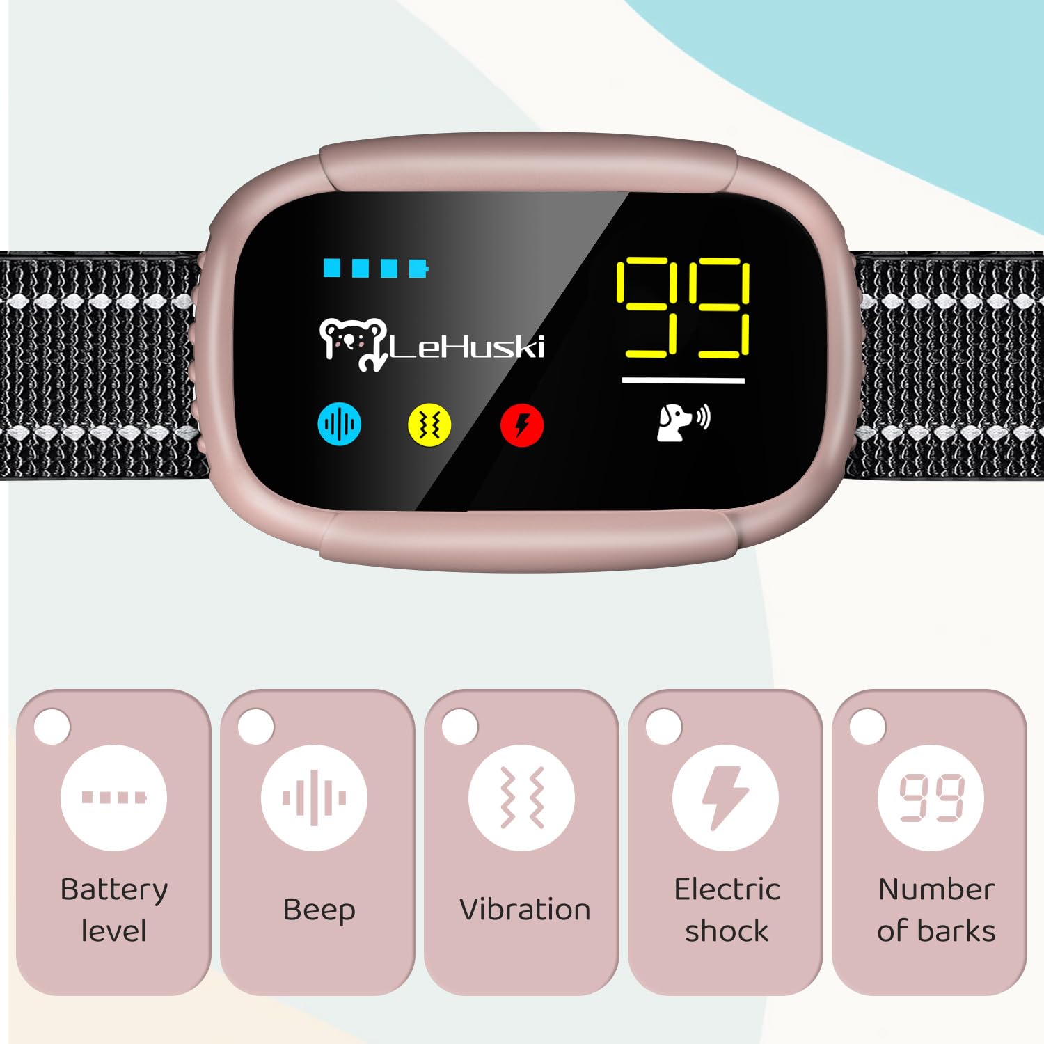 Dog Bark Collar Effective No Bark Training For Dogs Of Large Medium And Small Rechargeable Anti Bark Collar For Dogs Automatic B