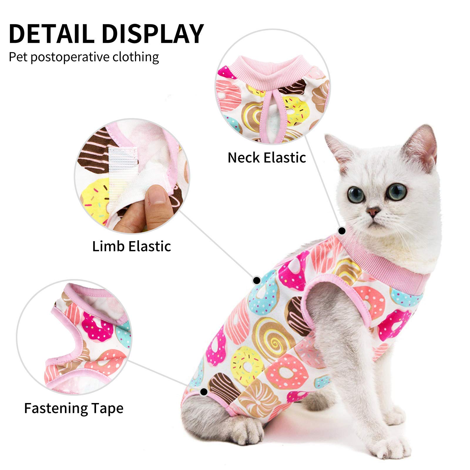 Cat Professional Surgical Recovery Suit,E-Collar Alternative For Cats Dogs,After Surgery Wear, Pajama Suit,Home Indoor Pets Clot