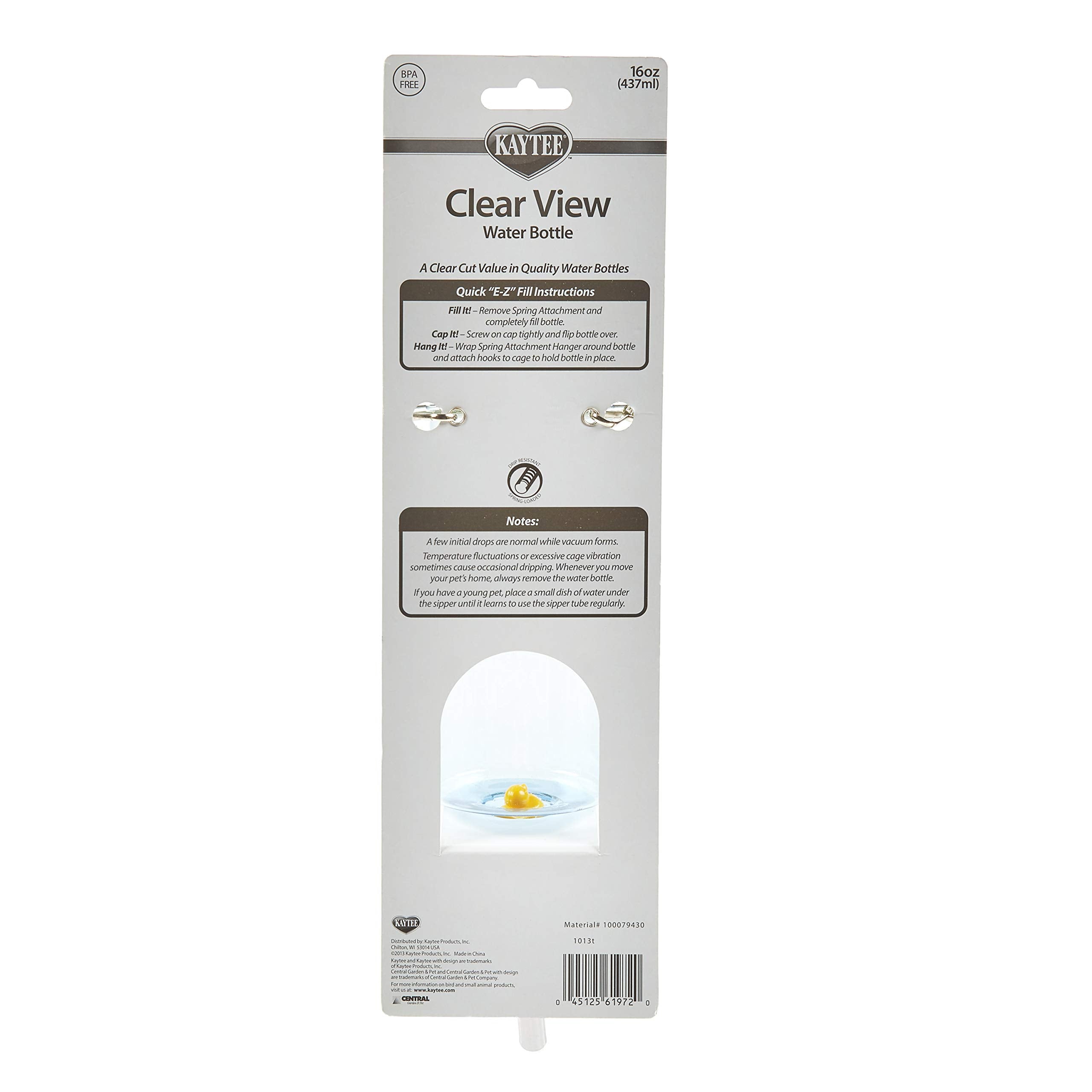 Kaytee Clear View Water Bottle For Small Pets