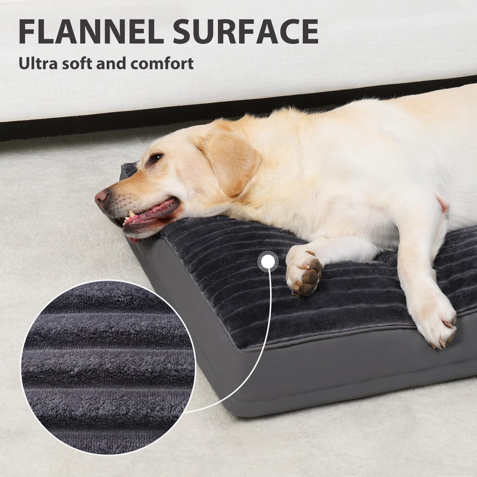Vonabem Extra Large Dog Bed Washable With Removable Cover Waterproof, Dog Crate Bed For Xl Xlarge Dogs, Fluffy Flannel Pet Beds