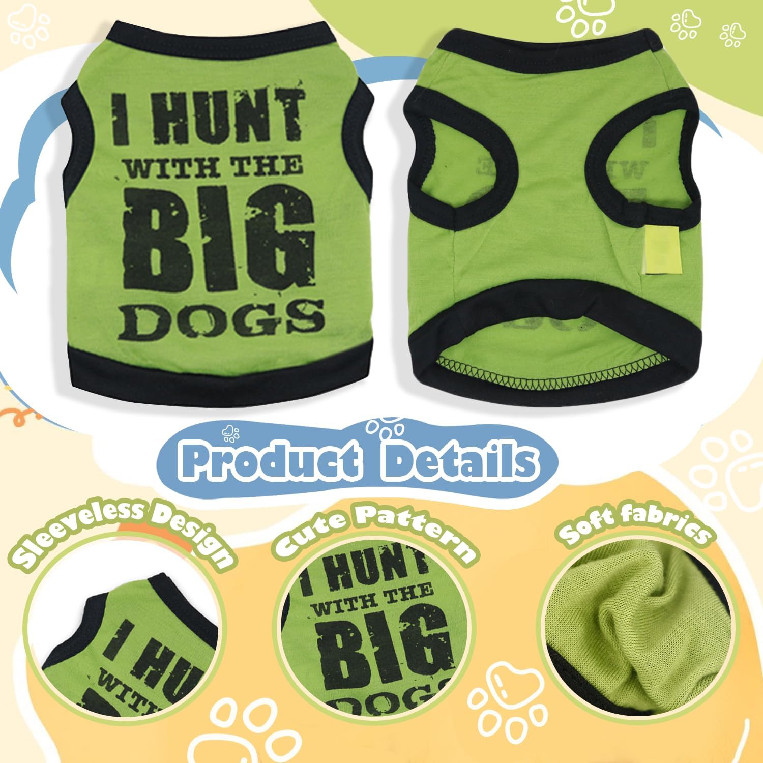 4 Pieces Pet Shirts Dog Clothes for Small Medium Dogs Boy Doggie Tshirt Outfits Puppy T-Shirt for Chihuahua Mini Dachshund Frenc
