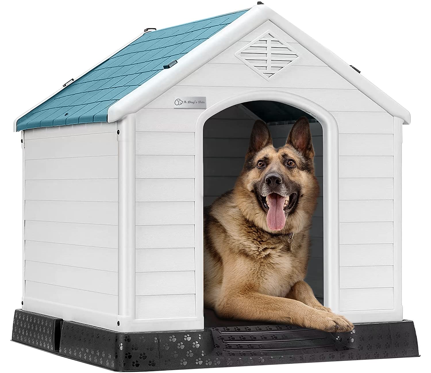Ofika Large Dog House Outdoor Indoor,Insulated Plastic Dog House For Small Medium Large Dogs,Durable Waterproof Dog House With A