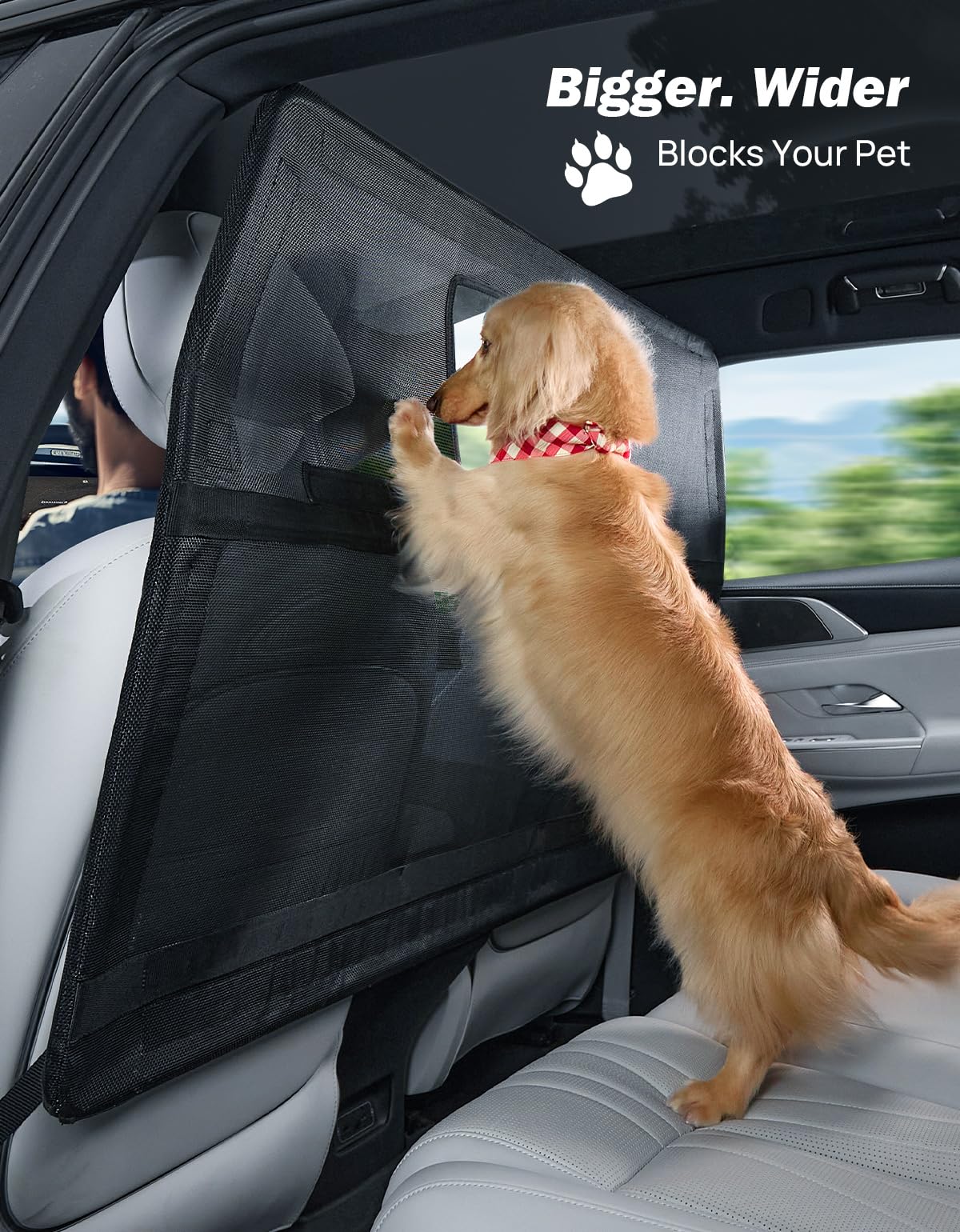 Joytutus 56'' Wide Dog Car Barrier With Visual Window, Car Barrier For Suv Escape-Proof, Net For Car Cargo Behind Front Seats, V