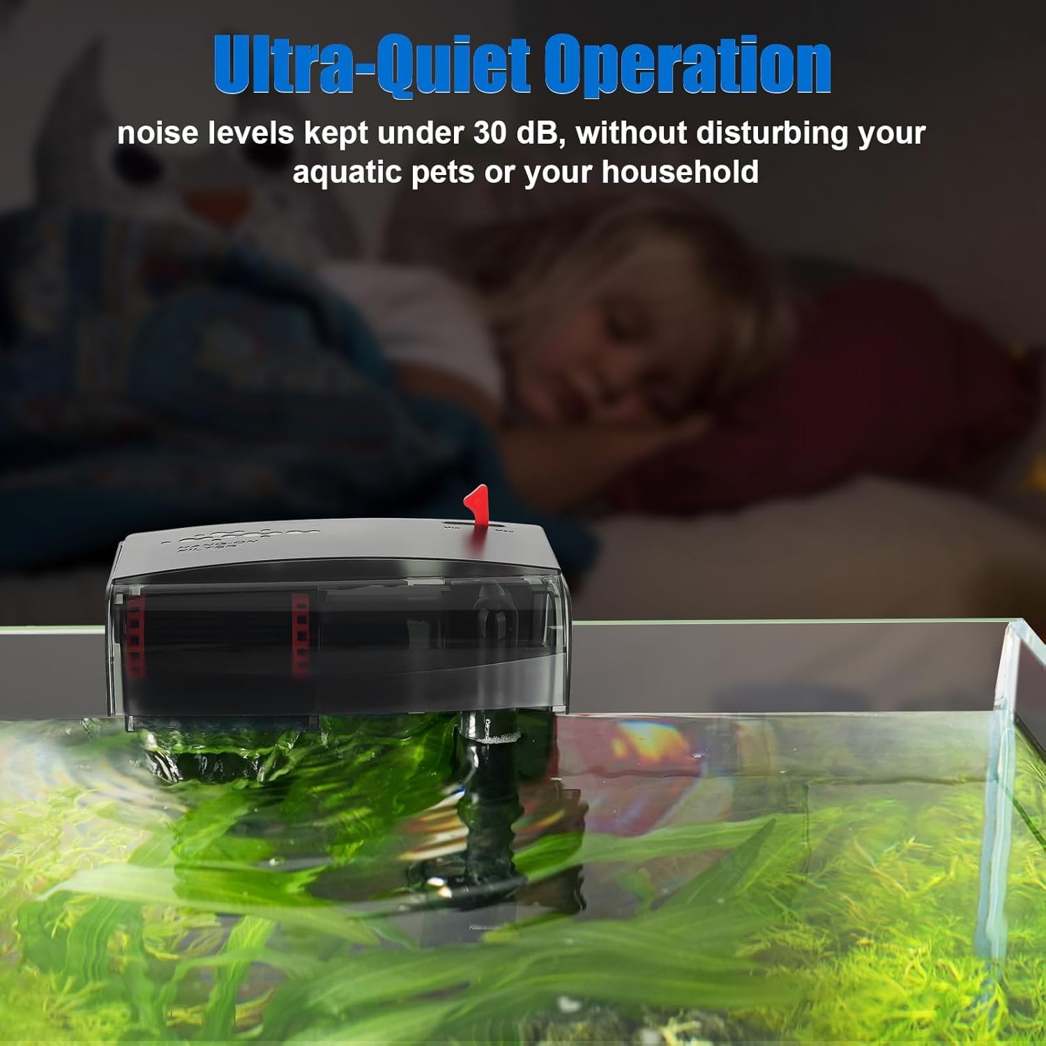 AQQA Aquarium Filter 10-30 Gallon Fish Tank Filters with Bio-Wheel Power, Hang on Back Aquarium Filter, Adjustable Flow Hob Filt