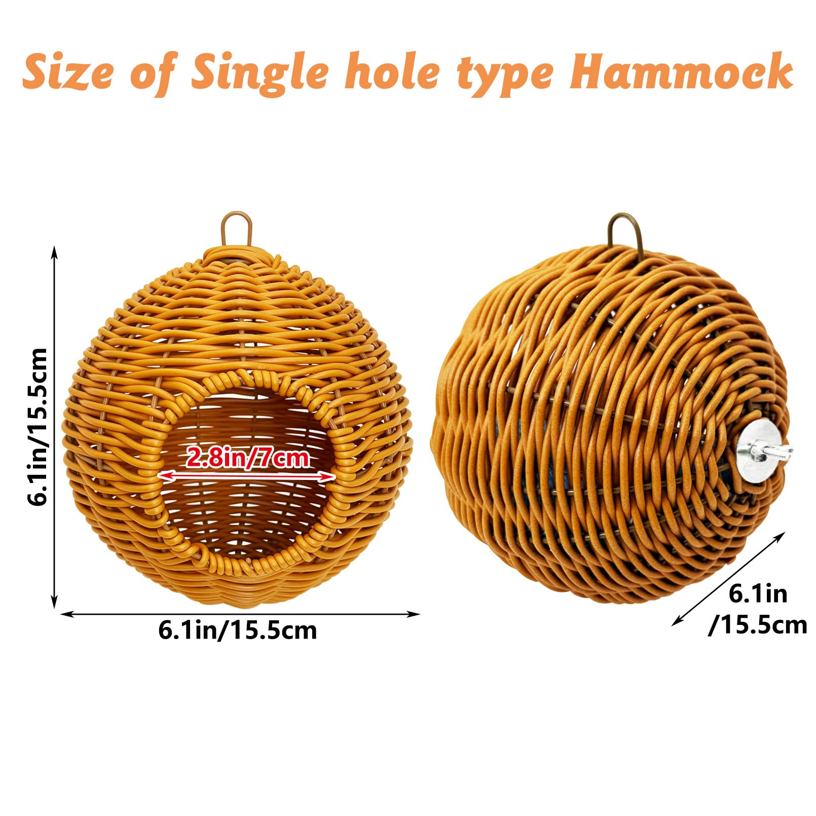 BNOSDM Rattan Bird Nest Parrot Nesting House Parakeet Nesting Soft Lovebird Warm Bed Sleeping for Parrots Bird Cage Accessories