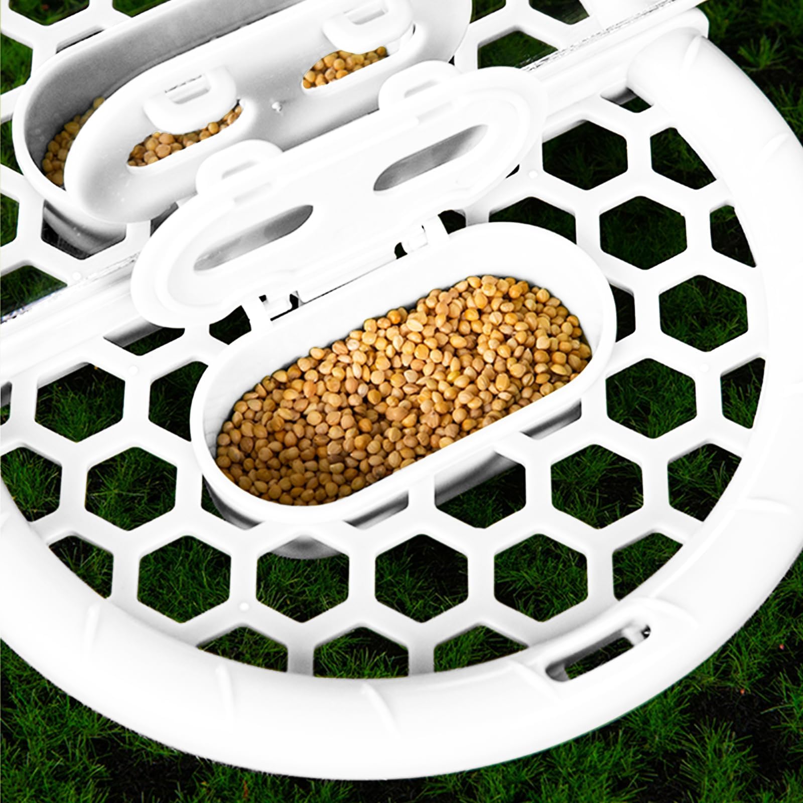 Septillar Bird Mirror With Perch Stand, Bird Toys For Parakeet Cockatiel Conure Lovebirds Finch Canaries (White)