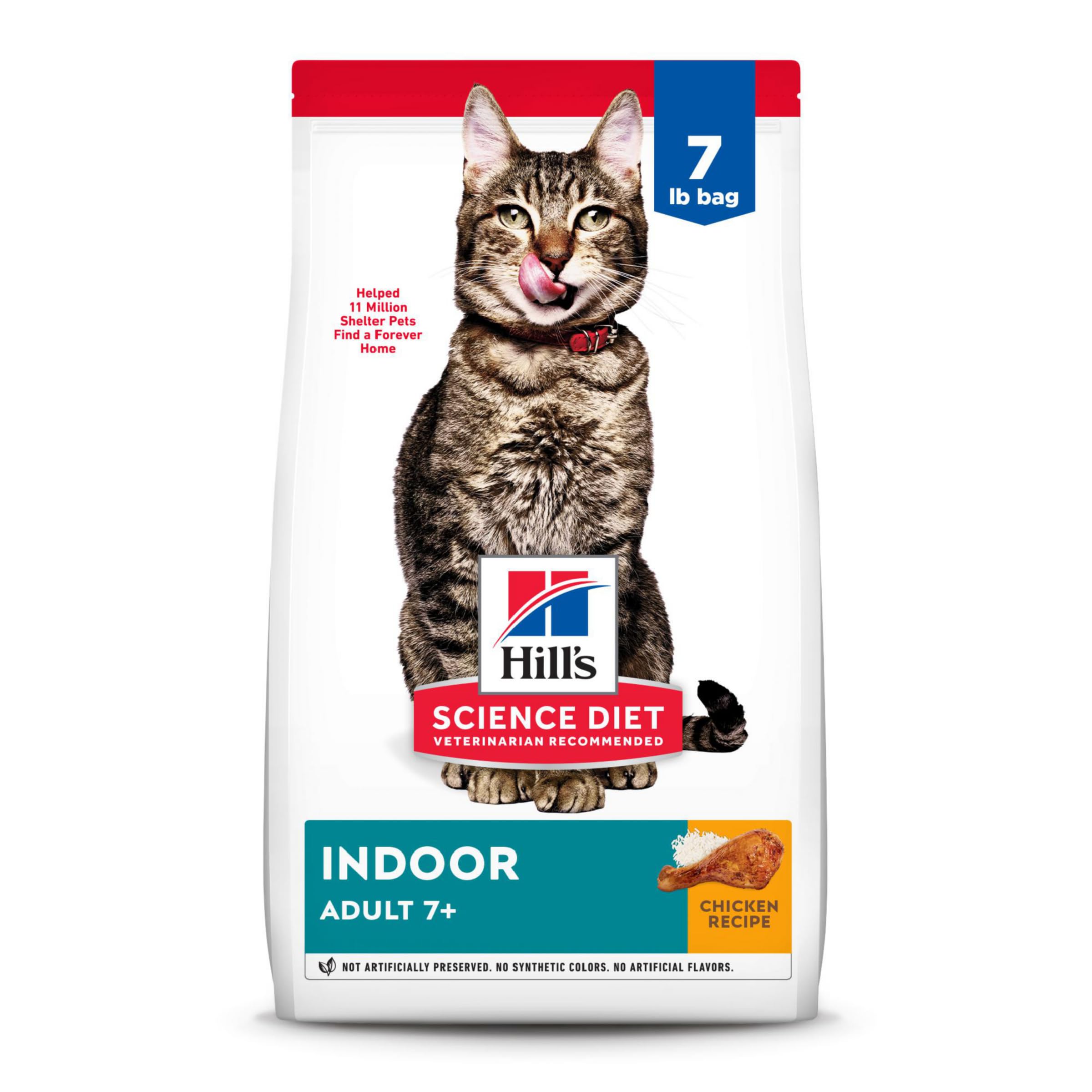 Hills Science Diet Indoor, Senior Adult 7+, Easy Litter Box Cleanup, Dry Cat Food, Chicken Recipe, 7 lb Bag