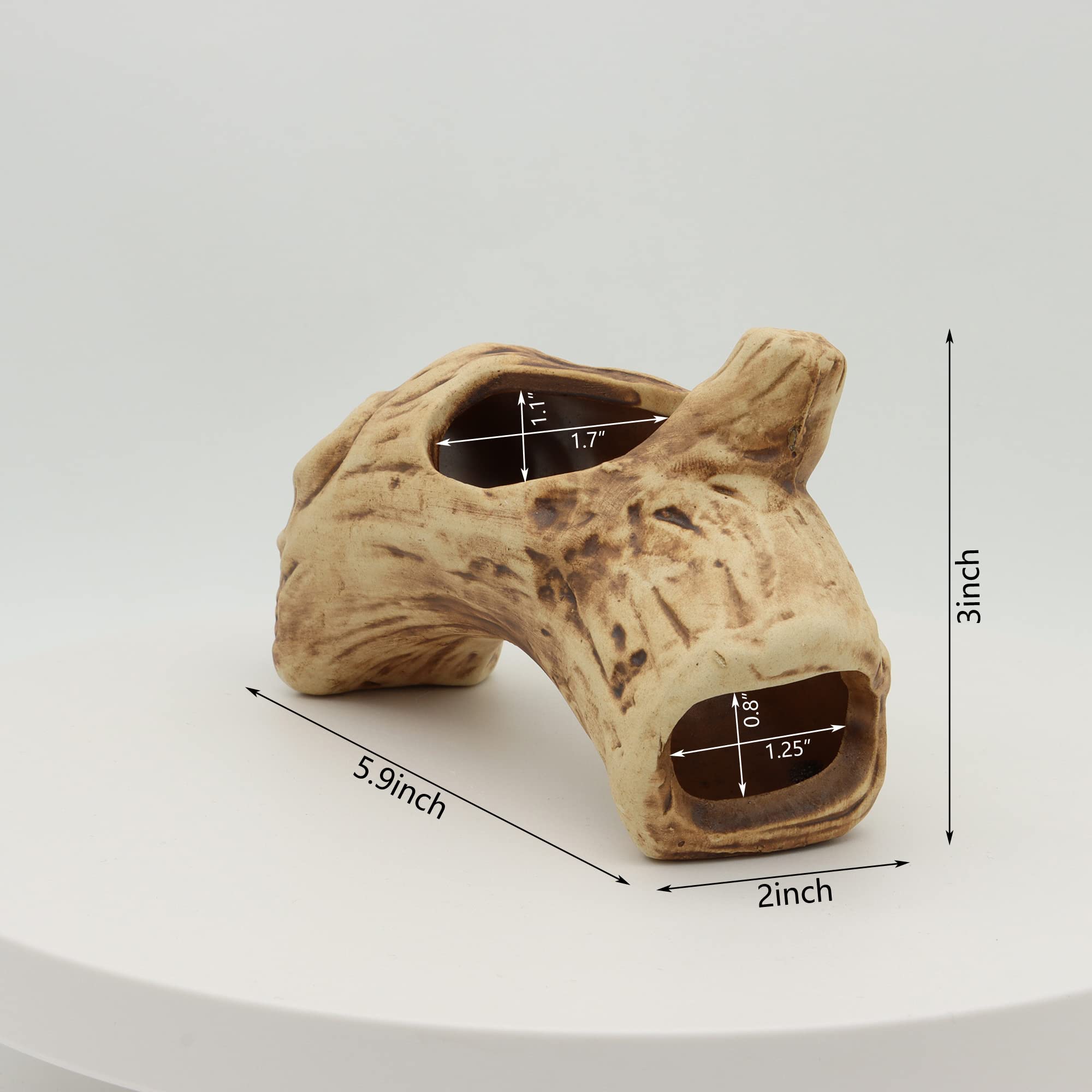 Alegi Aquarium Betta Fish Tank Accessories Tree Stump Hole For Betta Fish, Rock Cave Cichlid Stone Fish Tank Decorations (Styles 4)