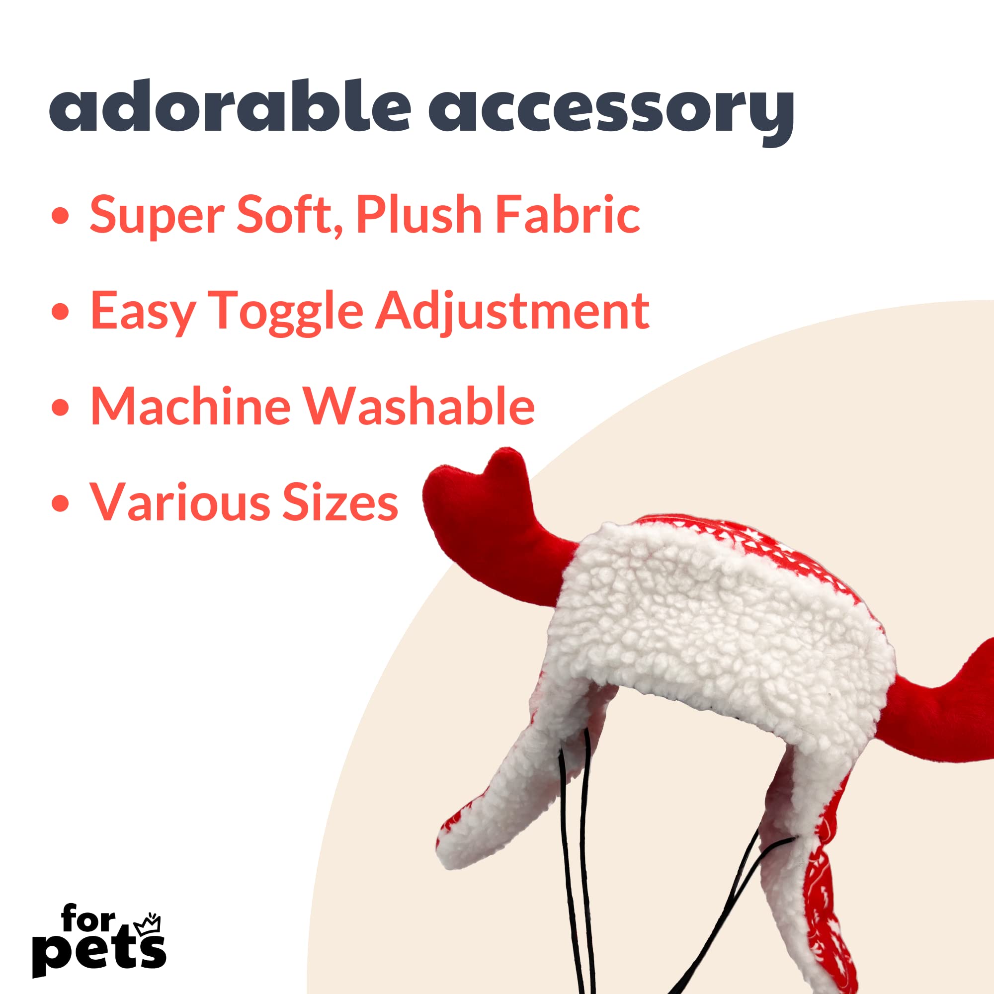 Huxley & Kent Pet Hat | Antler Red Fairisle (Medium) | Festive Christmas Holiday Accessory For Dogs/Cats | Holiday Pet Hat | Snu