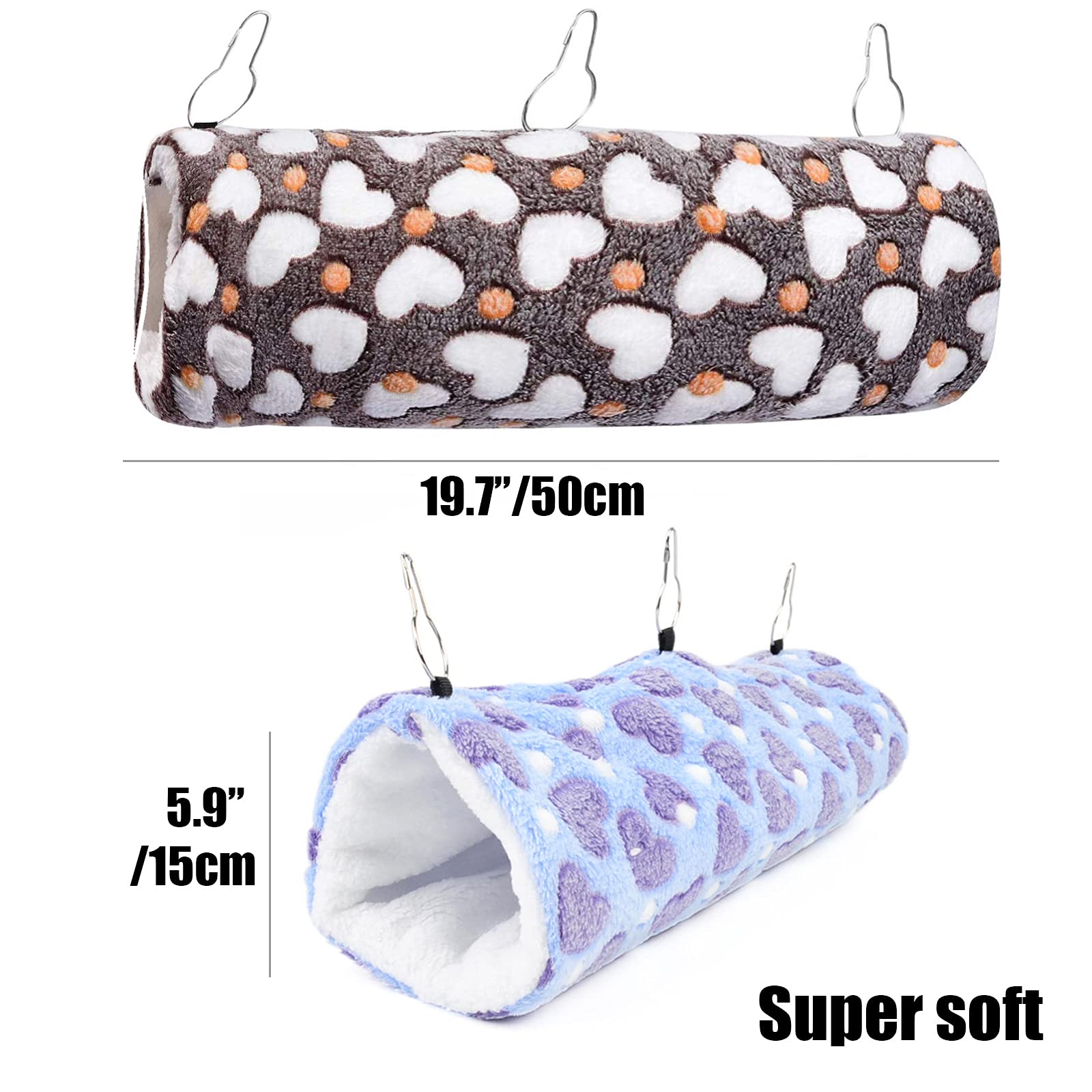 Eismc2 2 Pieces Small Pet Cage Hammock Hanging Tunnel For Small Animals Hanging Bed Cage Guinea Hammock Cage Accessories For Fer