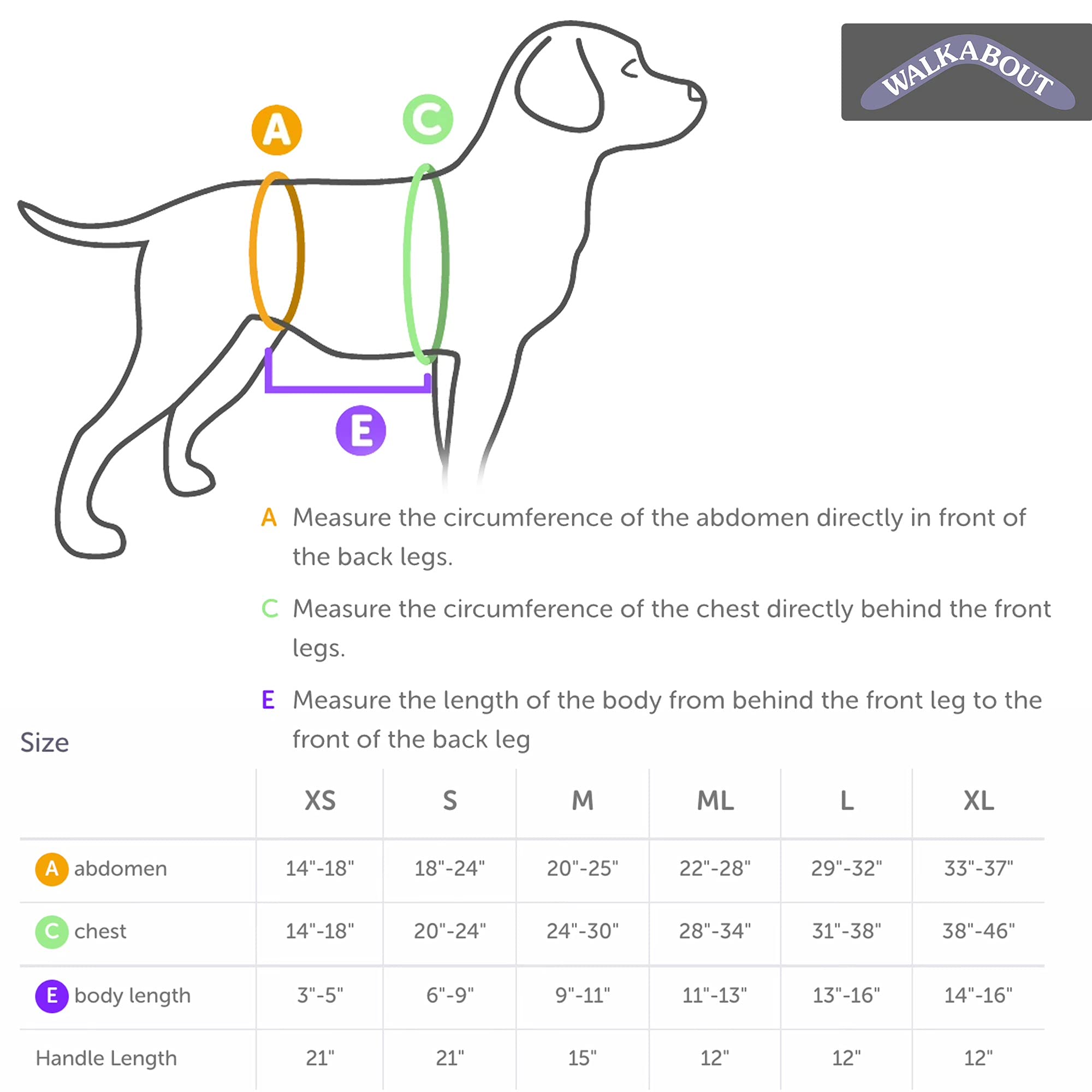 Walkabelly Support Sling, Easy-To-Use Belly Harness For Daily Mobility, Stop Straining To Lift Your Pet, Quick-Lift Original Design By Walkabout Harnesses (Small Walkabelly)