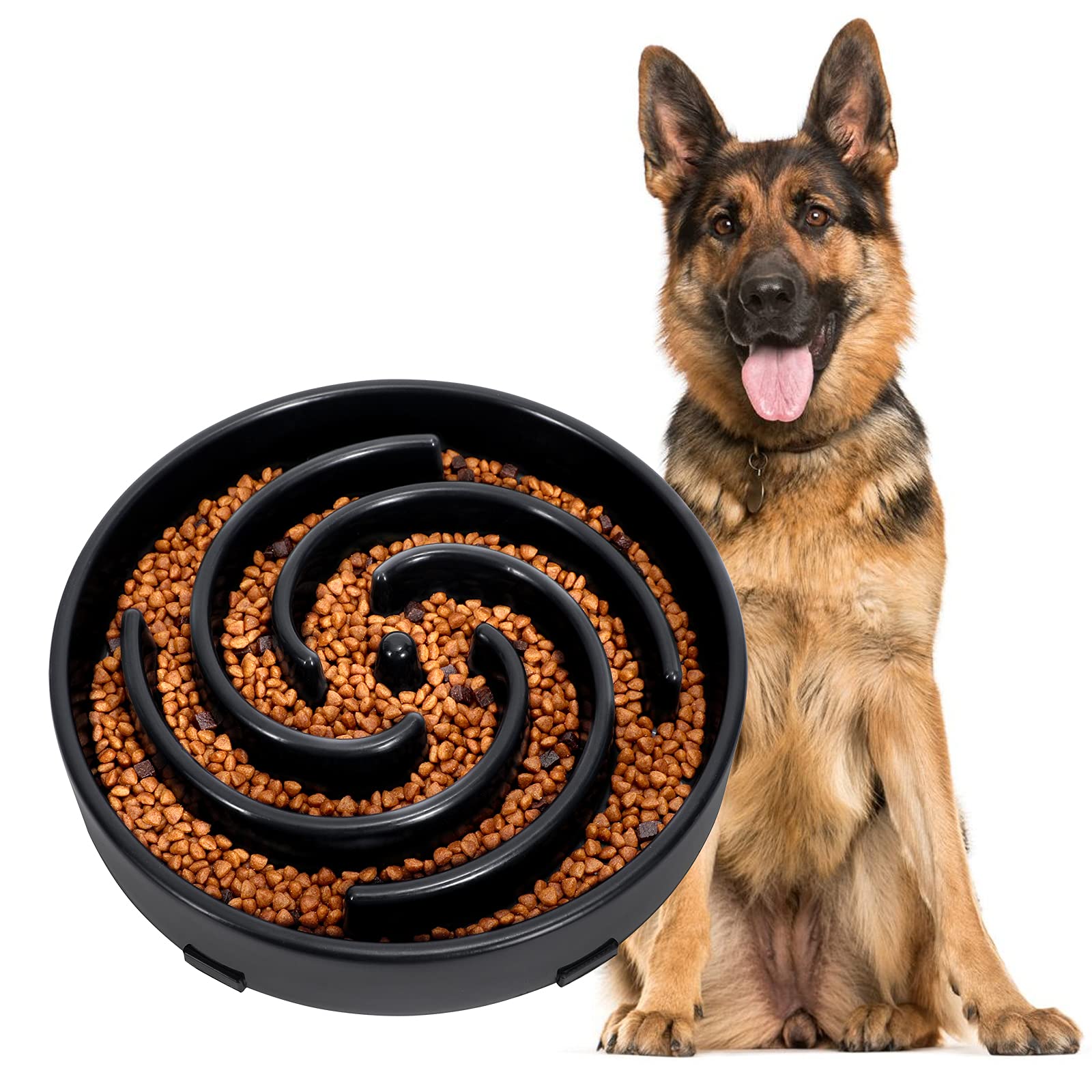JASGOOD Slow Feeder Dogs Bowl for Large Medium Dogs,Anti-Gulping Pet Slower Food Feeding Bowls Stop Bloat,Preventing Choking