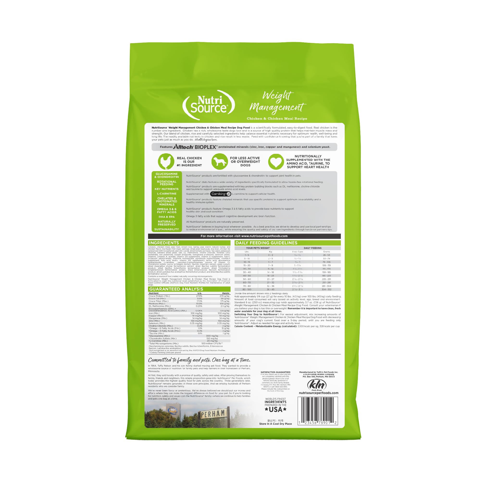 NutriSource Weight Management Dry Dog Food, Chicken and Chicken Meal, 12LB
