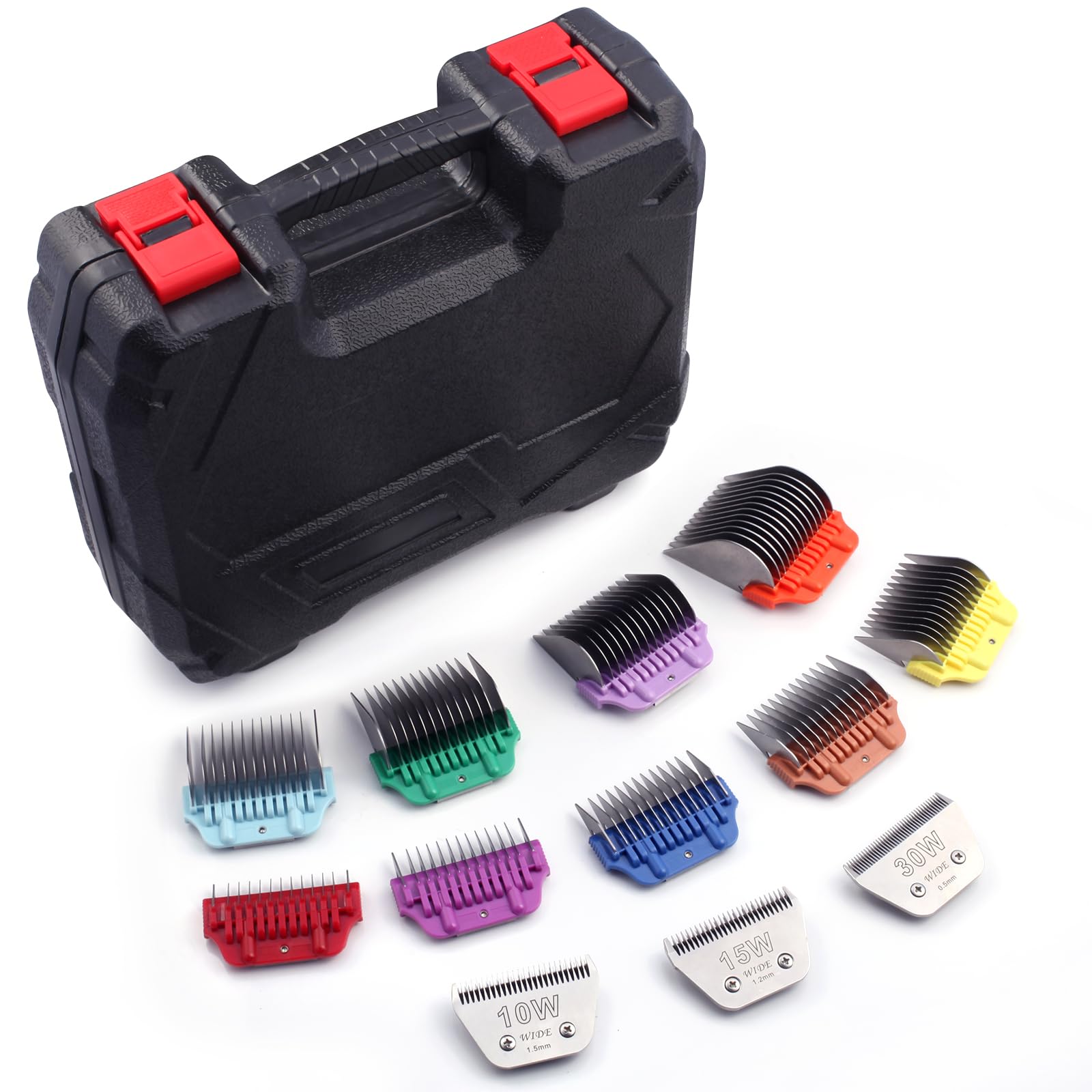 10W/15W/30W Wide Clipper Blade & Dog Stainless Steel Wide Clipper Attachment Guard Comb Set For A5 Series | Snap-On/Off Design C