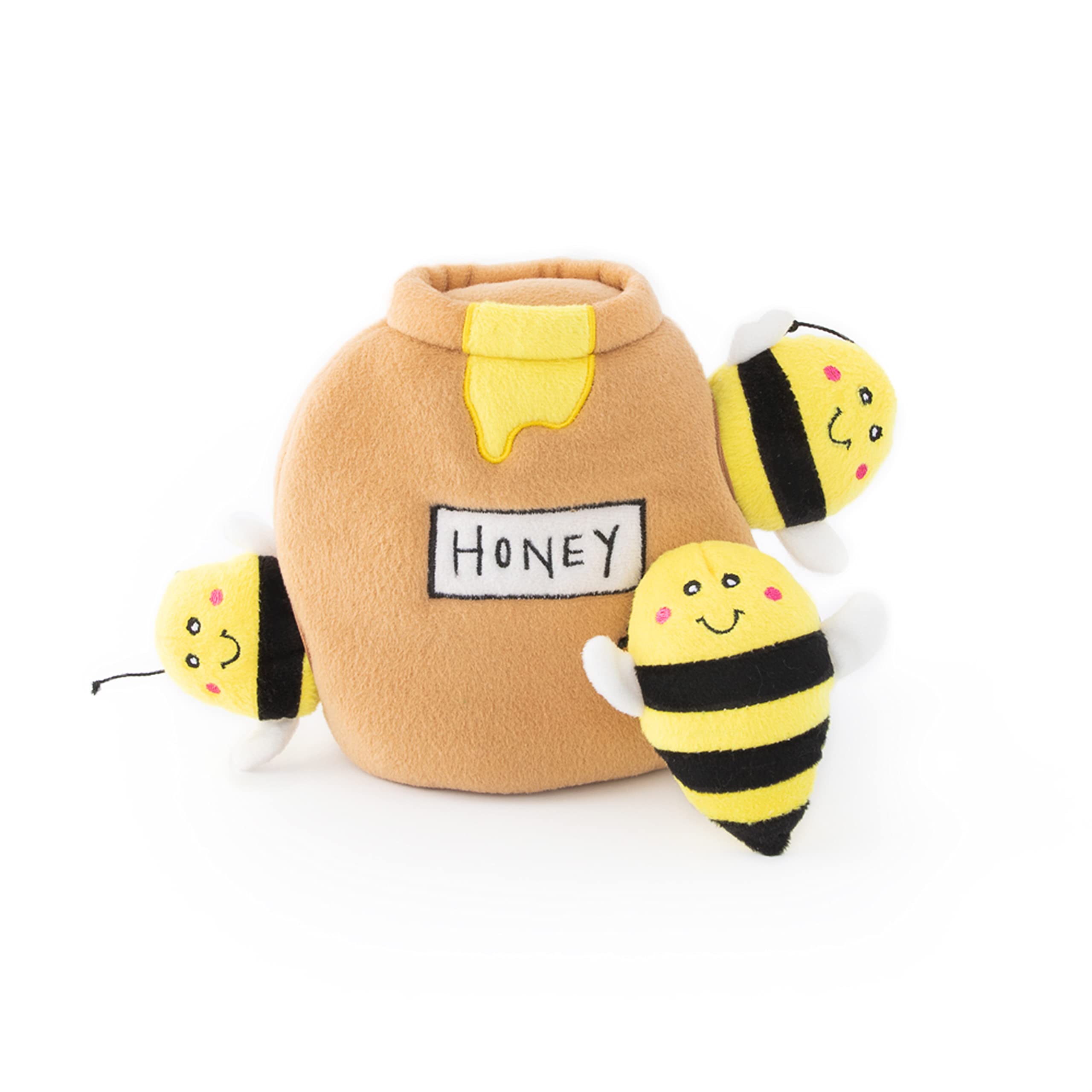 Zippypaws Burrow, Bees & Honey Pot - Interactive Dog Toys For Boredom - Hide And Seek Dog Toys, Colorful Squeaky Dog Toys For Small & Medium Dogs, Plush Dog Puzzles