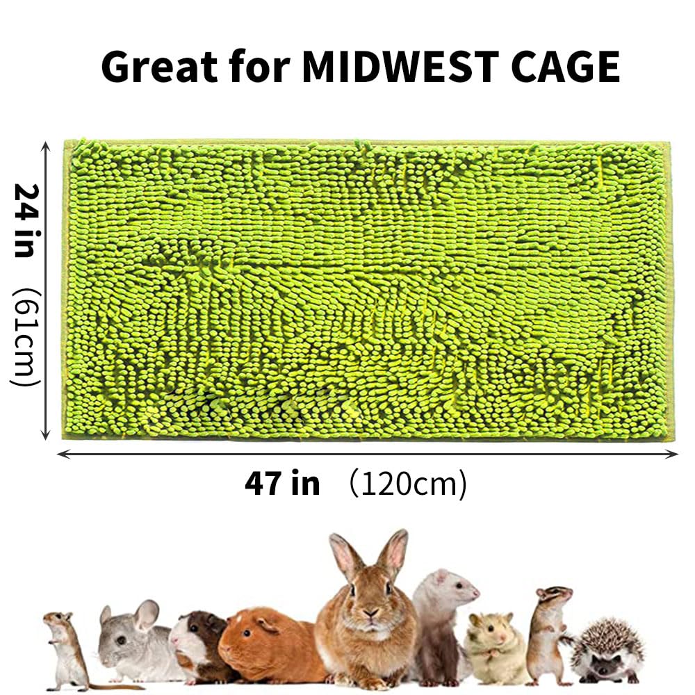 Oncpcare 47X24 Guinea Pig Cage Liner Fleece Bunny Liner Bed House Pad Winter Warm Squirrel Hedgehog Rabbit Chinchilla Bed Mat Ha