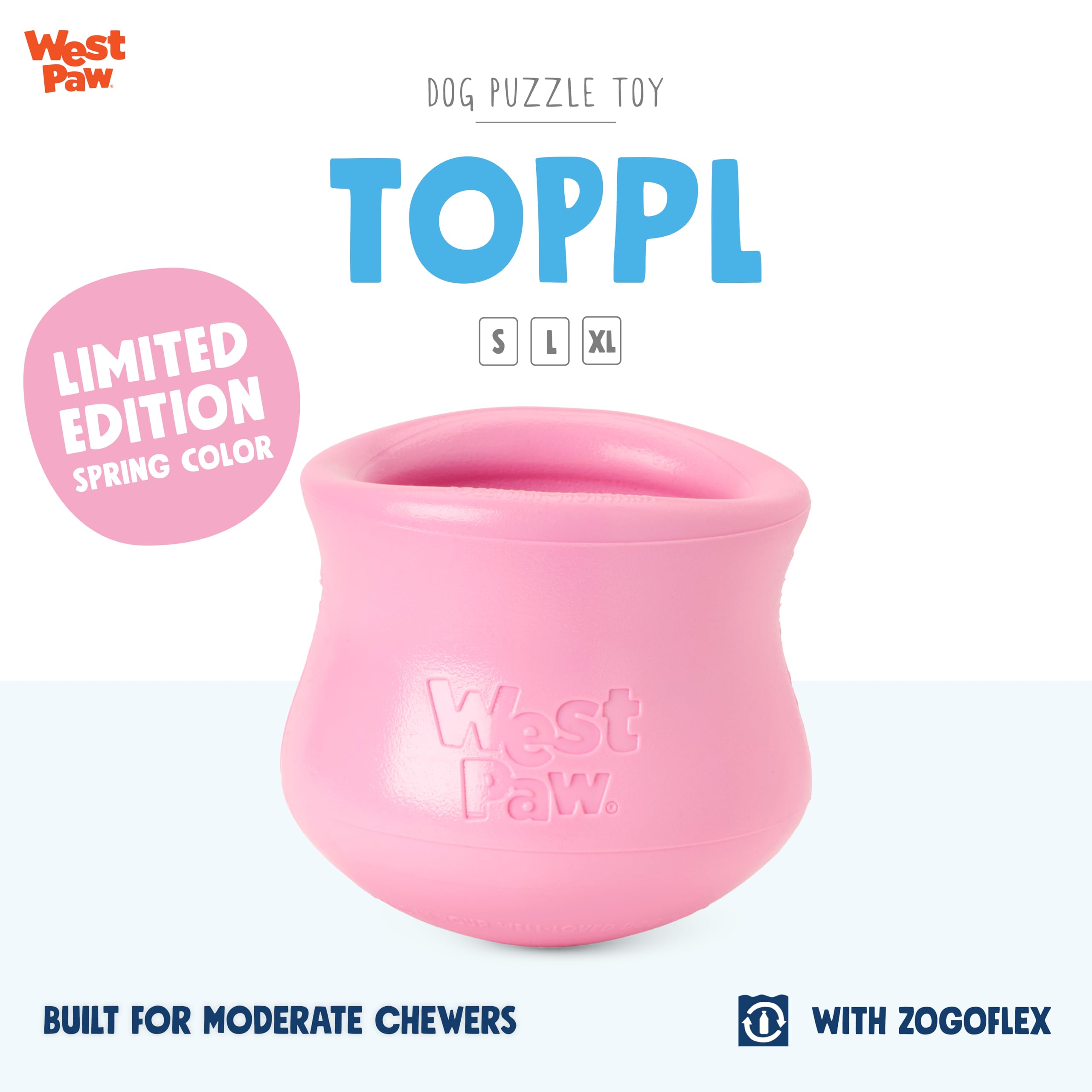 WEST PAW Zogoflex Limited Edition Toppl Treat Dispensing Dog Toy Puzzle - Interactive Chew Toys for Dogs - Dog Toy for Moderate