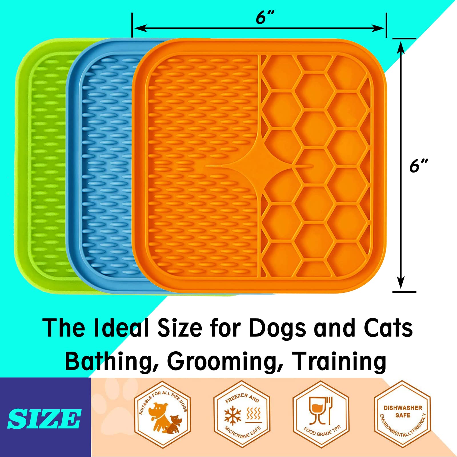 Kwispel Lick Mat for Dogs, Dog Lick Mat with Suction Cups for Anxiety, Peanut Butter Dog Licking Mat Slow Feeder Dispensing Trea