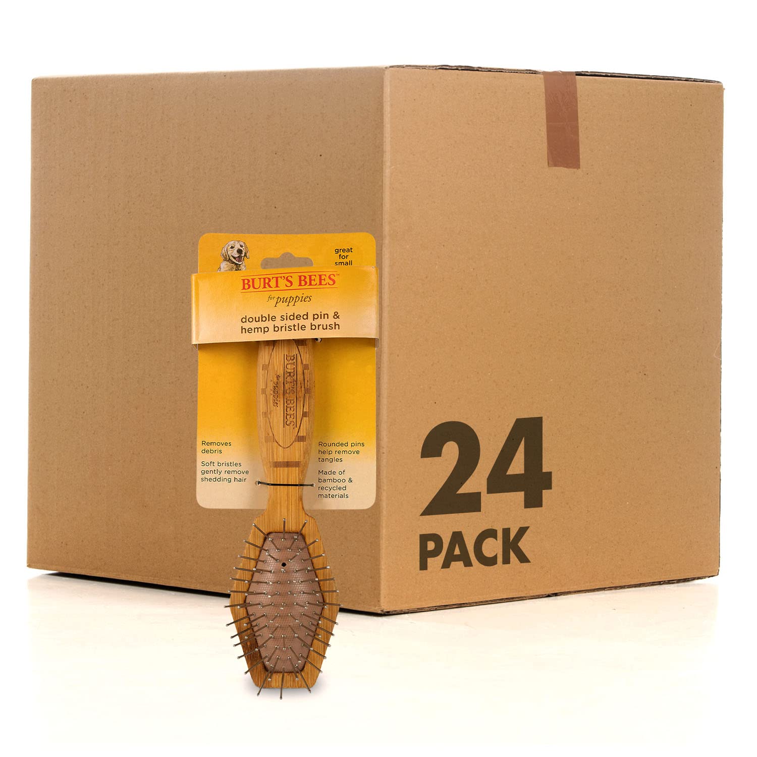 Burt'S Bees For Pets Double Sided Pin & Hemp Bristle Dog Brush | Best All-Purpose Dog Brush To Reduce Shedding | Great For All S