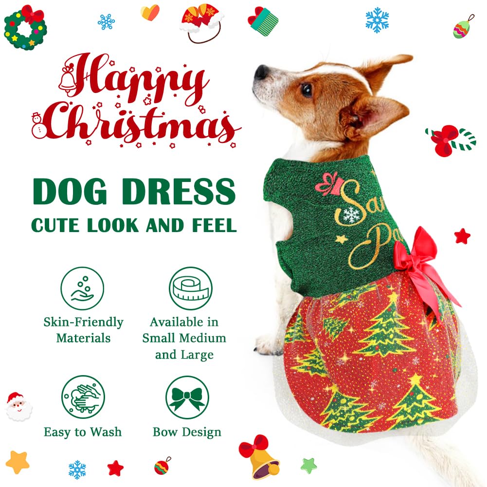 Dog Christmas Outfit Dog Dresses, Dog Christmas Costume Clothes For Dogs Funny Puppy Dress With Bow For Small Large Dogs, Pumpki
