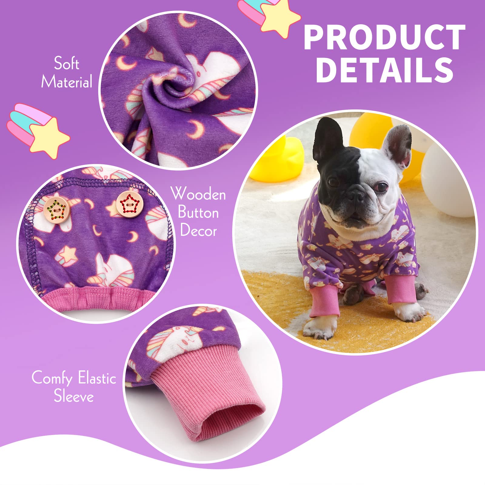Kyeese Dog Pajamas For Large Dogs Unicorn Soft Material Stretchable Dog Pajamas Onesie Pet Pjs Dog Clothes
