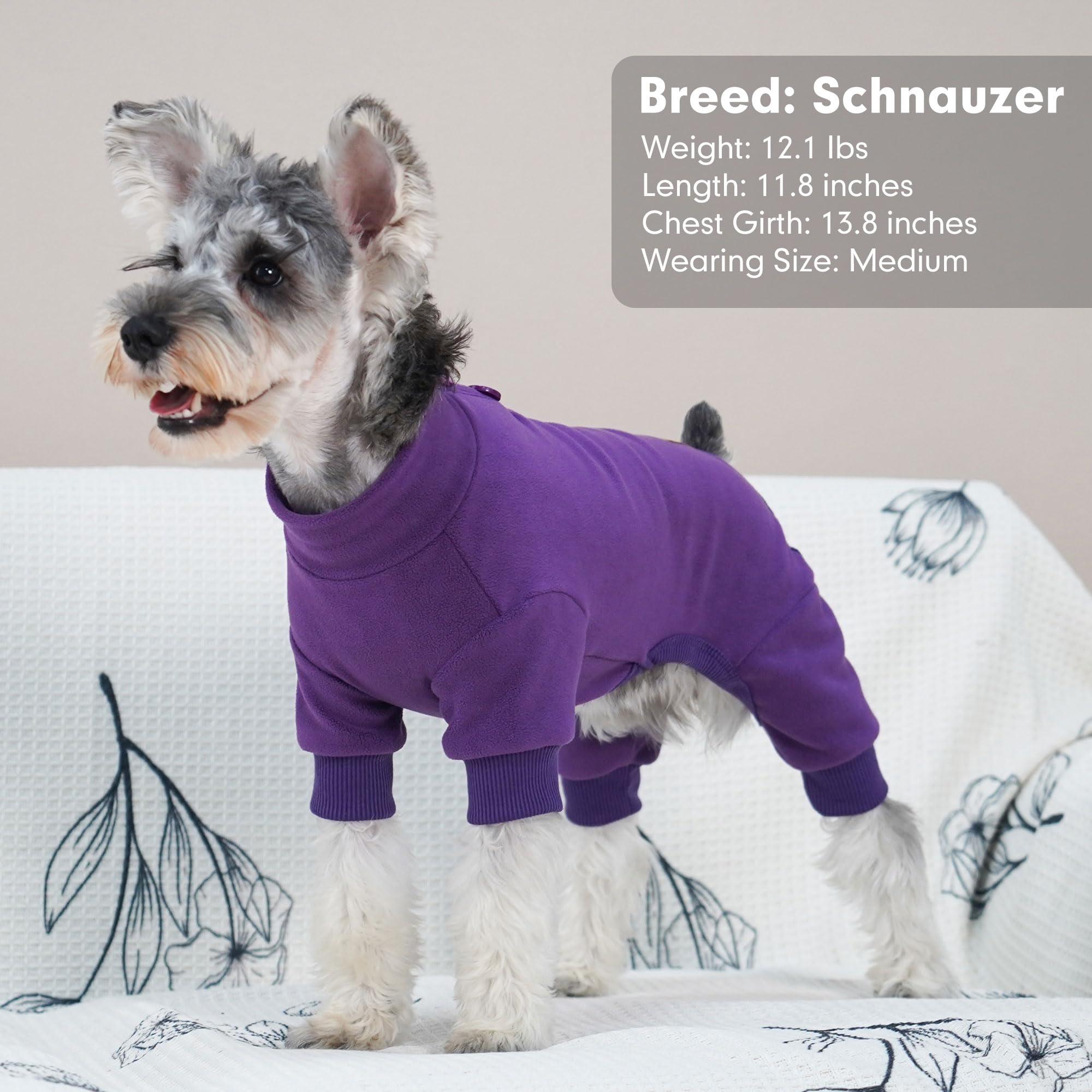 Cyeollo Fleece Dog Pajamas Dog Pjs Jumpsuit Thermal Dog Onesie Stretchable Doggie Coat Warm Dog Clothes For Medium Sized Dogs Ap