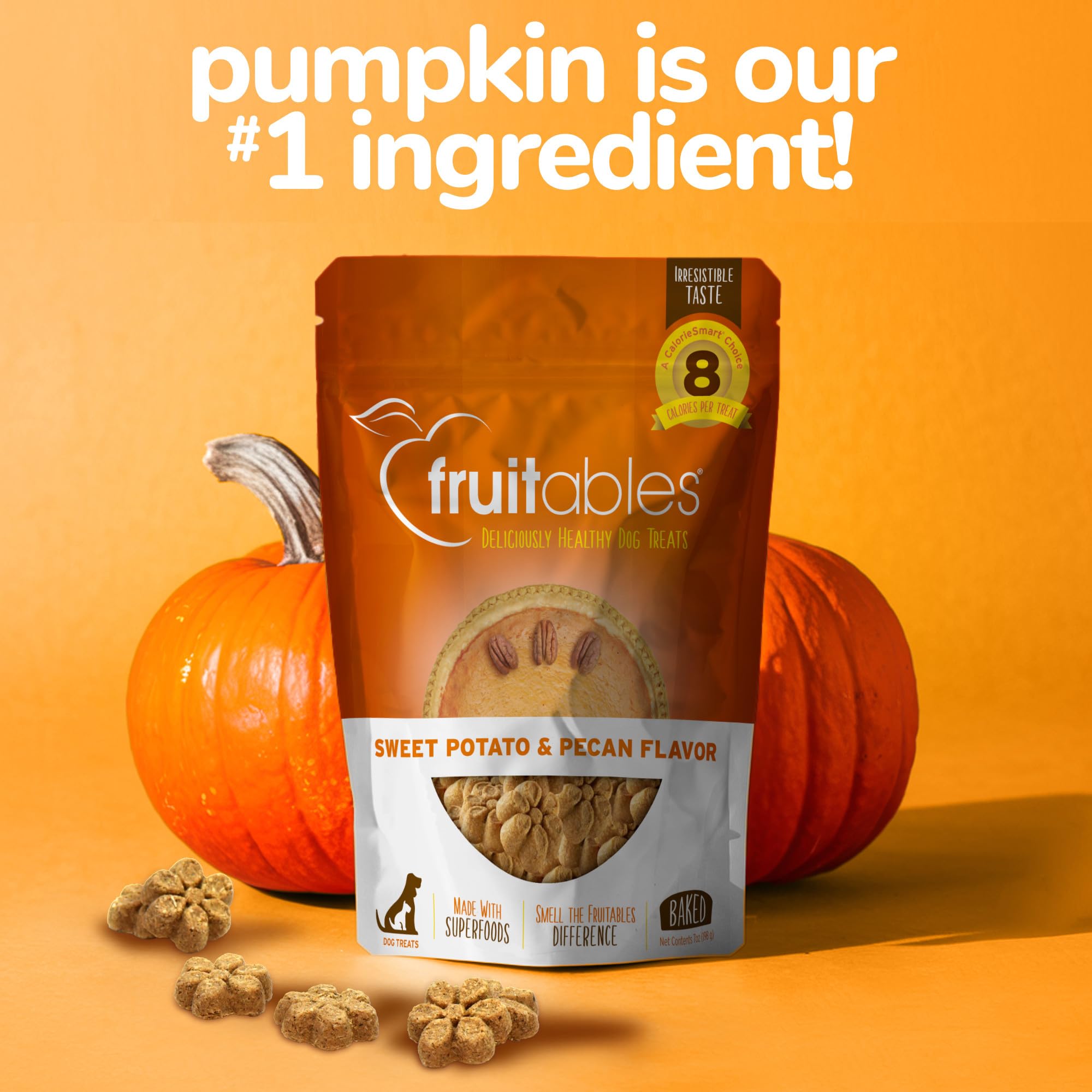 Fruitables Baked Dog Treats - Sweet Potato Treats for Dogs - Healthy Low Calorie Treats - Free of Wheat, Corn and Soy - Sweet Po