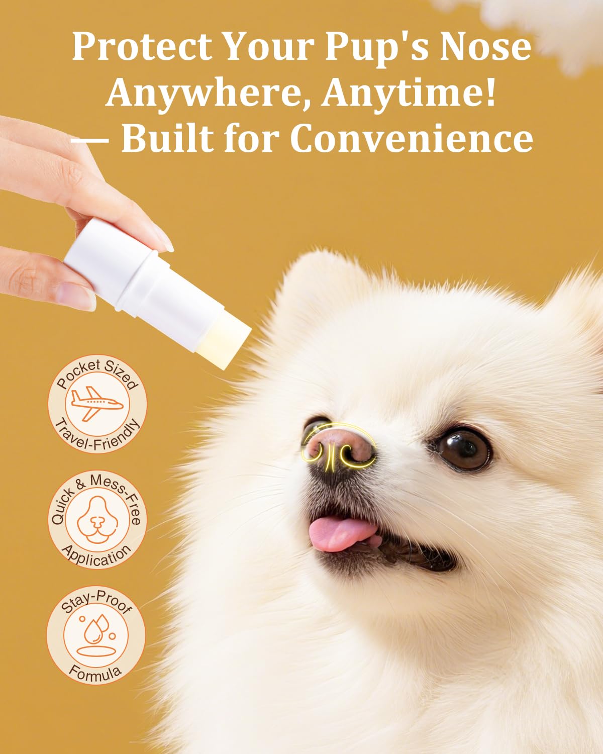 Dog Nose Sun Protector Balm - SPF25+ Snout Sunscreen for Pups, Shea Butter & Coconut Oil Moisturizer Formula, Protects & Against