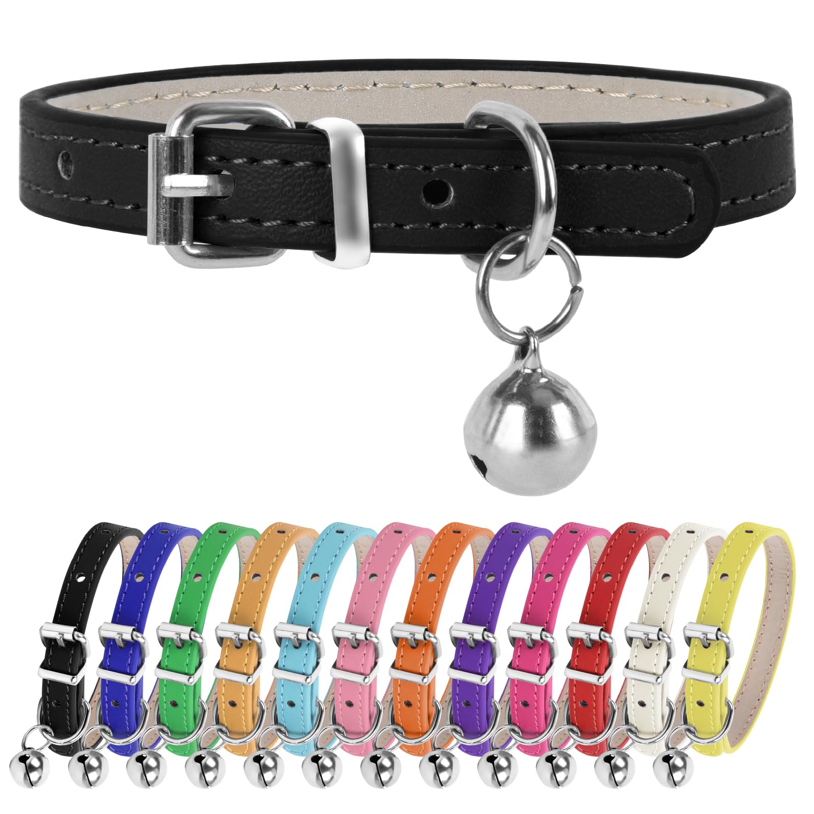 Chengfu Xxs Teacup Dog Collar - Black, 3/8 Inch Width For Small Dogs & Cats