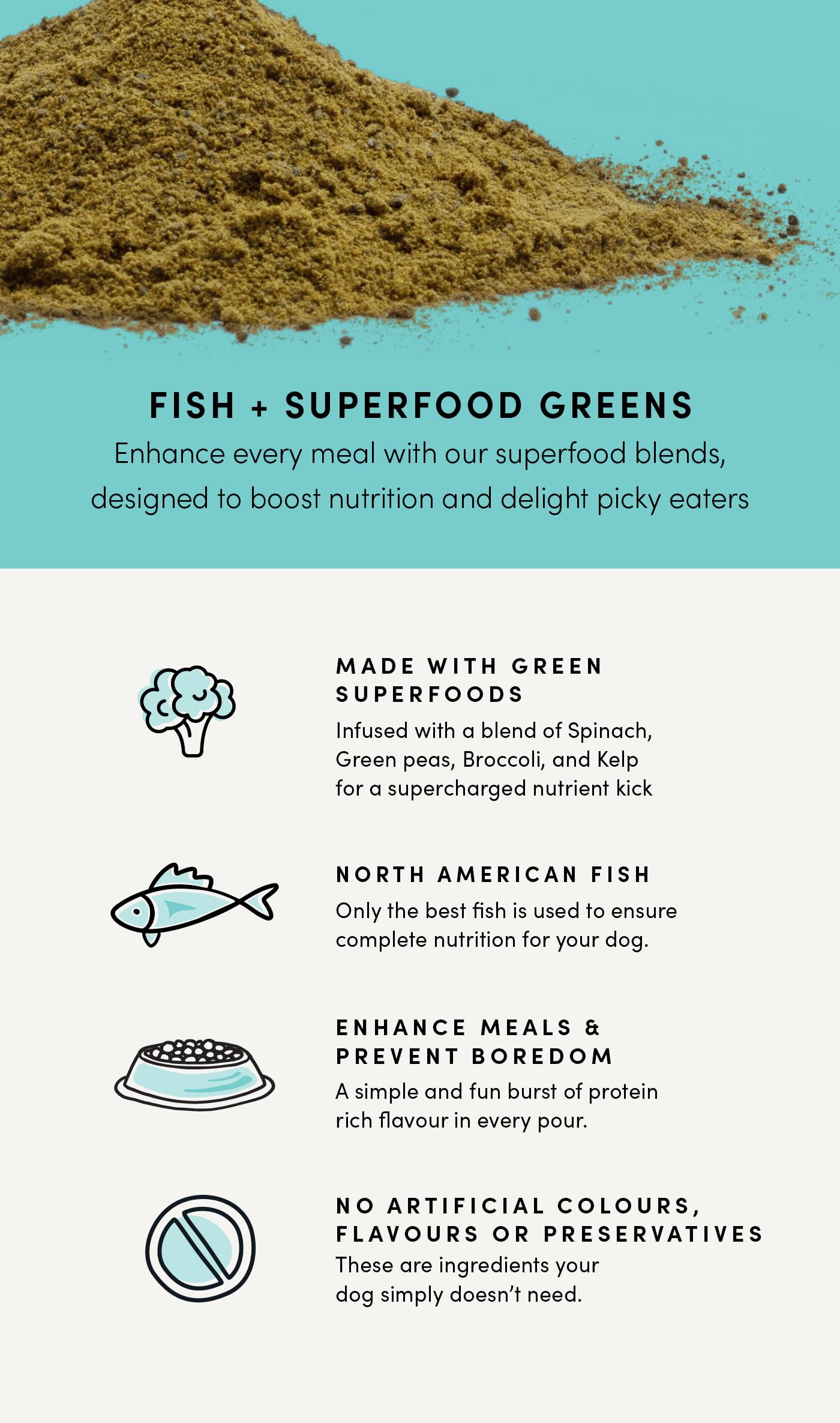 CRUMPS NATURALS Fish + Superfood Greens 3.88oz, Dog Treats, Sprinkles, Topper