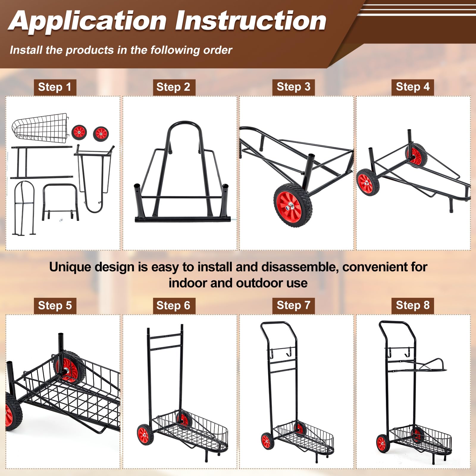 BBTO Rolling Saddle Rack Horse Tack Cart with Wheel Heavy Duty Horse Equipment Cart Dolly for Storage Moving Organize Transport