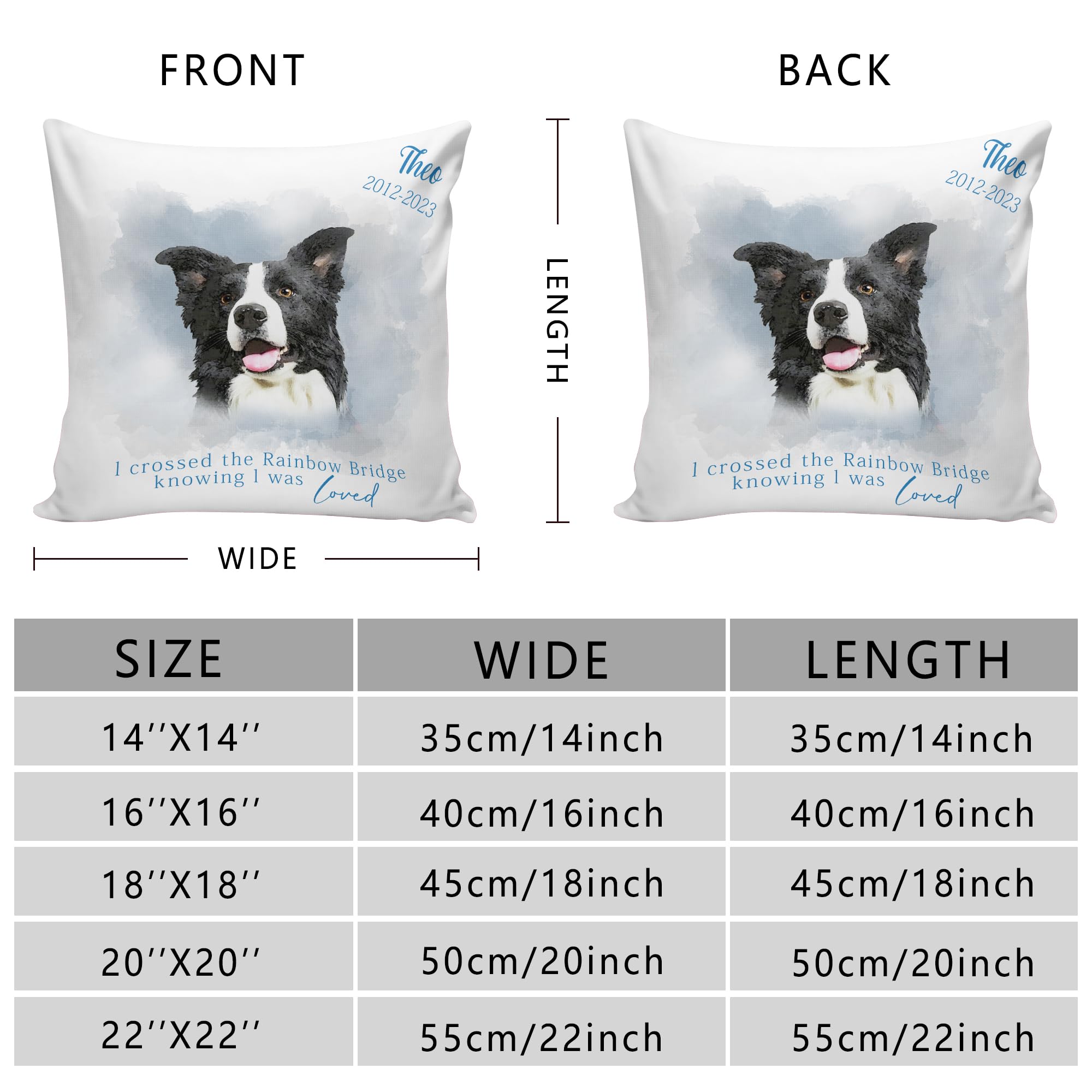 Funny Diy Personalized Pet Watercolor Portrait Throw Pillows With Pictures, Custom Dog Memorial Gifts For Loss Of Dogs, Dog Cat