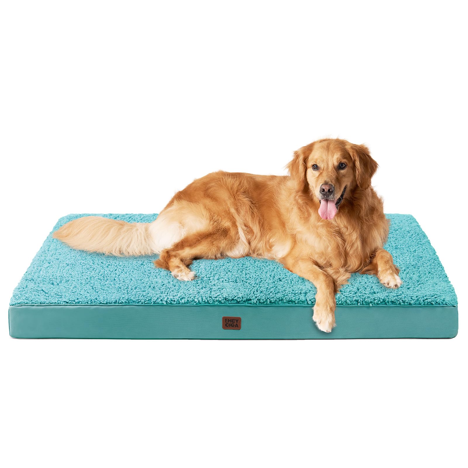 EHEYCIGA Orthopedic XL Dog Beds for Extra Large Dogs with Removable Washable Cover, Turquoise Blue, 44x32