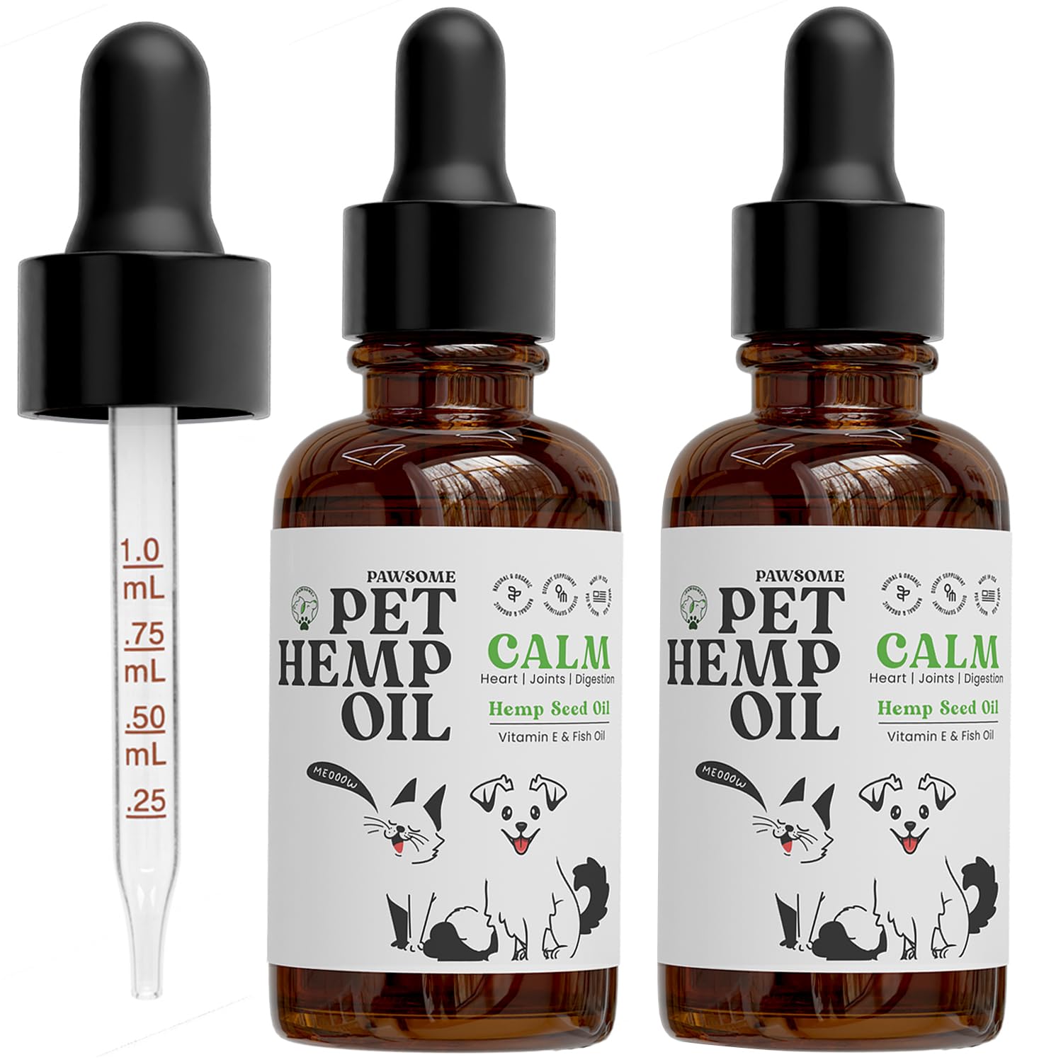 TXLSC LLC Pack of 2 Hemp Oil for Dogs and Cats - Helps with Skin, Coat & Health - Premium Fish Oil Blend - Improves Immune Syste