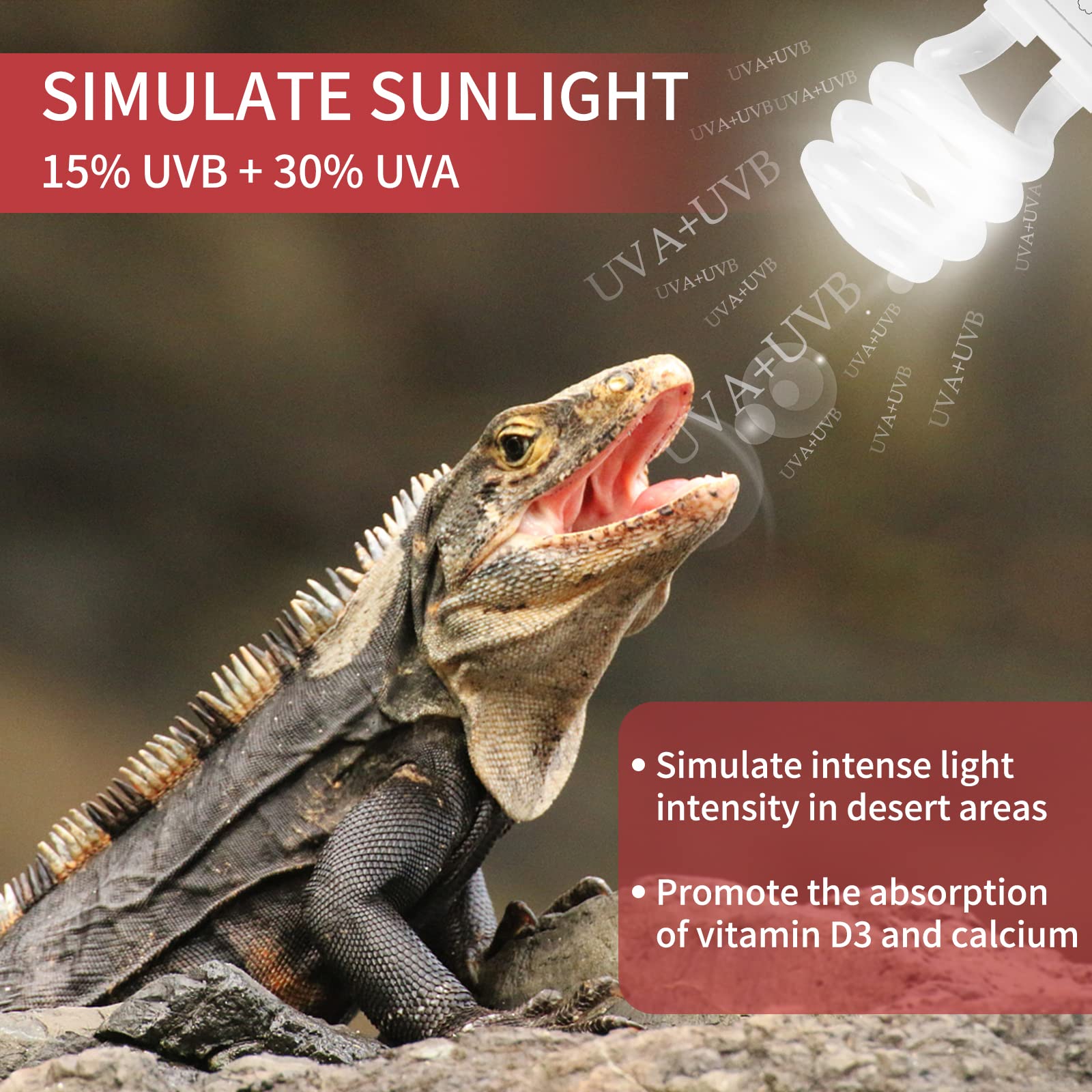 Lucky Herp 13W Uvb 15.0 Intense Uva Uvb Compact Flouorescent Lamp Desert Terrarium Light Bulb For Reptile And Amphibian