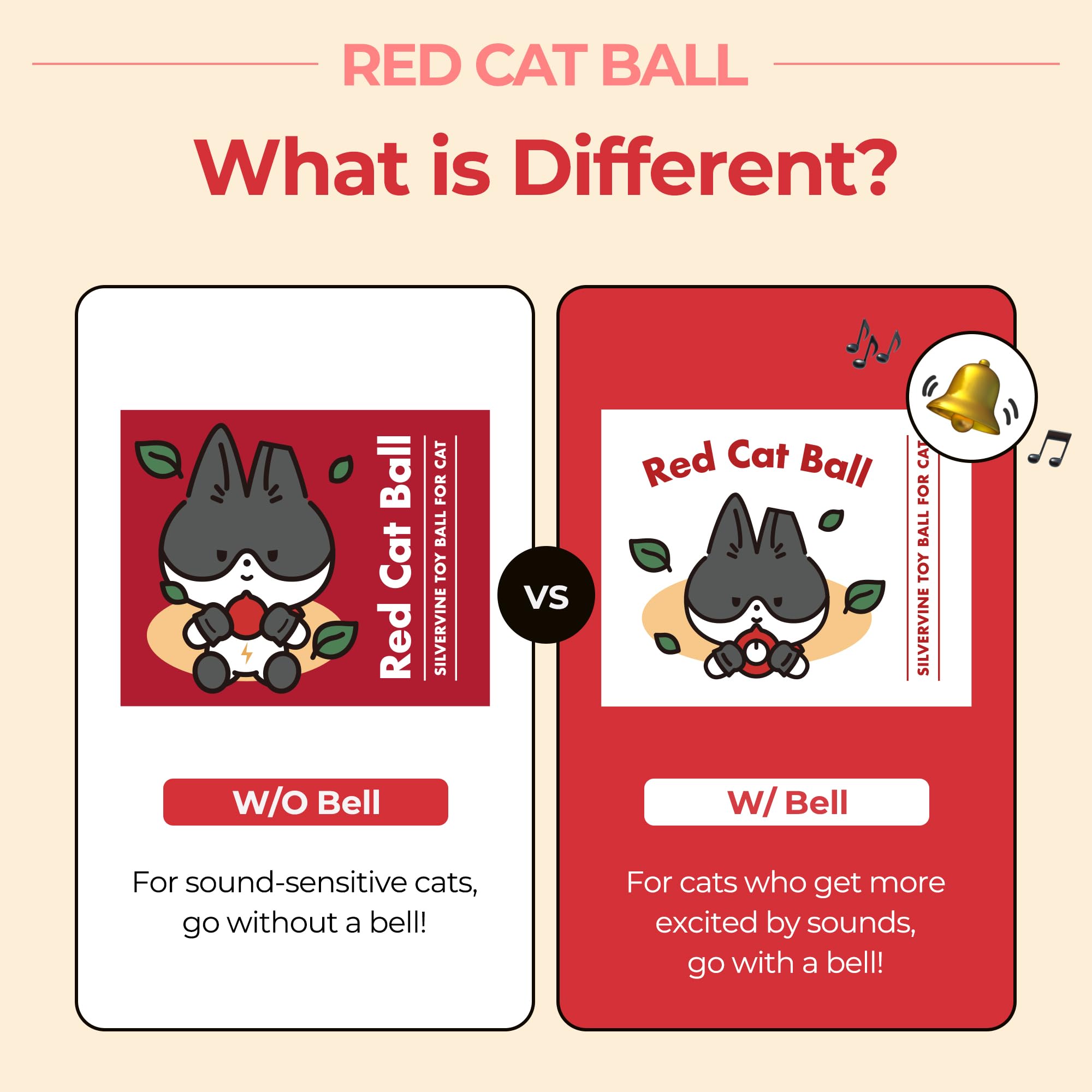 Jayu Pet Red Cat Ball [W/O Bell Version] - Handmade Silvervine Cat Toy With Catnip, Interactive Matatabi Ball For Indoor Cats &
