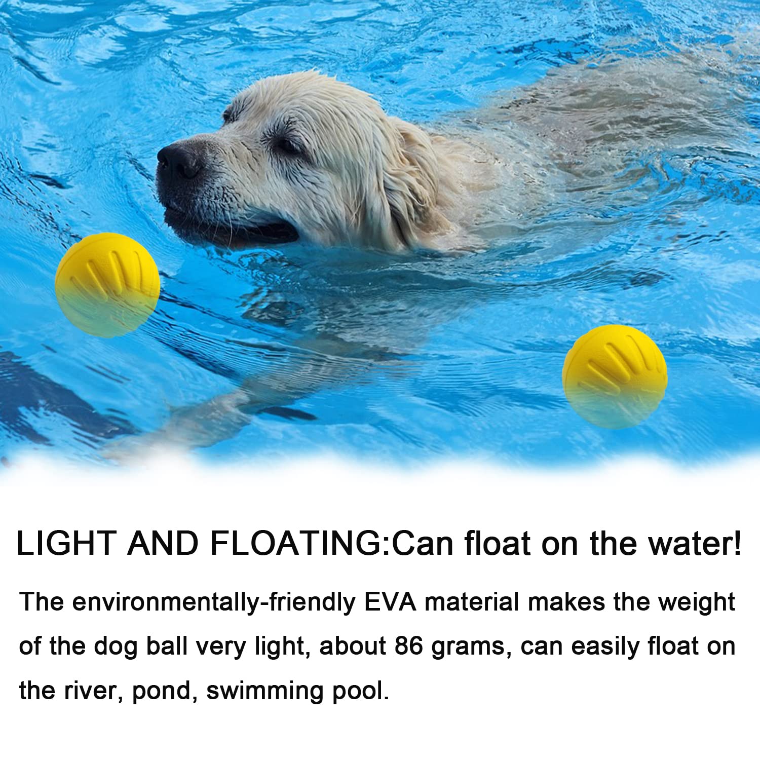 Dlder Dog Toy Balls Fetch Ball Indestructible,Floating Bouncy Balls For Dogs Aggressive Chewers,Lightweight & Tough,Durable Foam