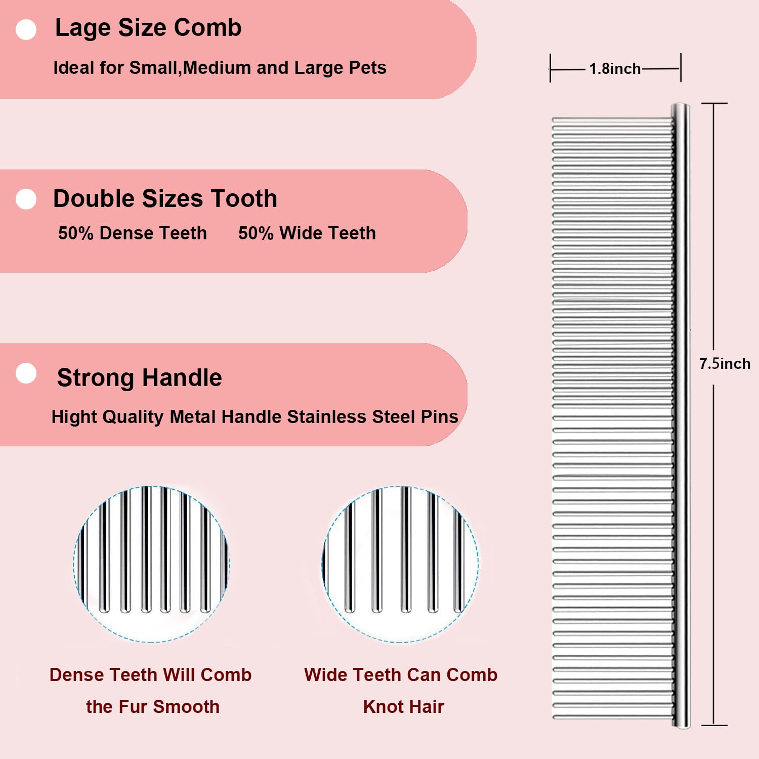 Large Ergonomic Slicker Brush For Dogs & Pets - Extra Long Pin Grooming Brush With Solid Wooden Handle For Poodles, Doodles, And