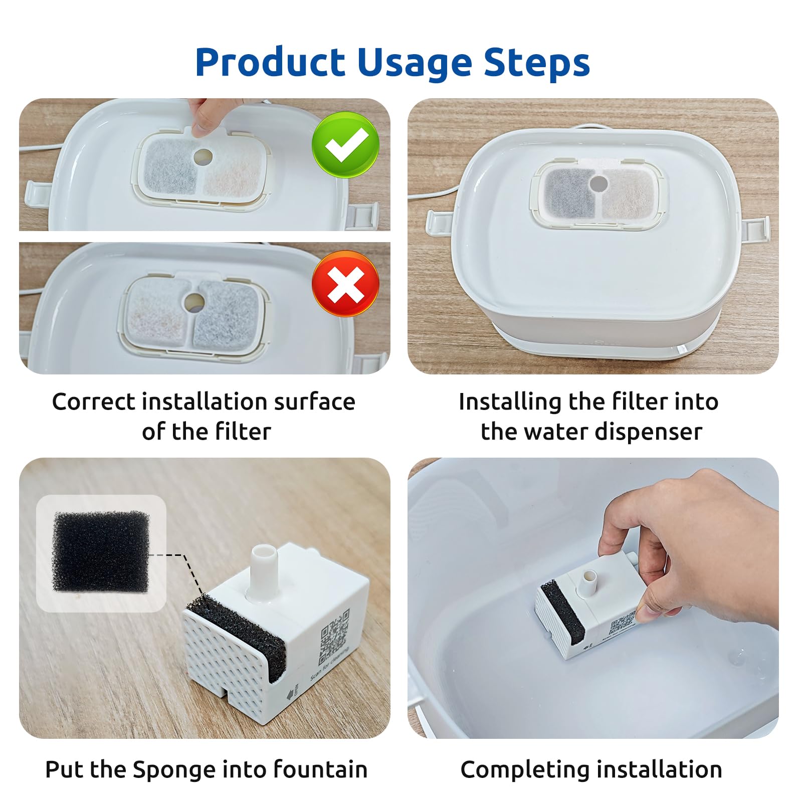 40 Pack For Petlibro Cat Water Fountain Filters Replacement, Compatible With Petlibrodockstream Cat Water Fountain Plwf005 Plwf1