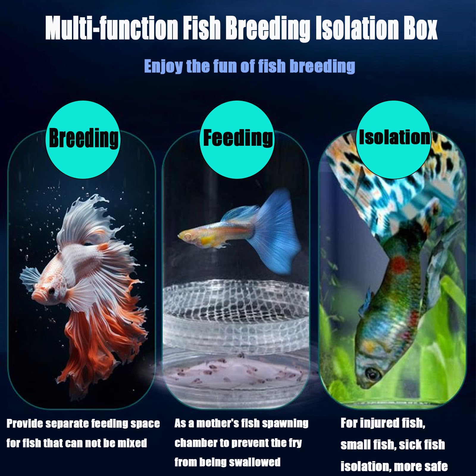 Floating Fish Breeding Isolation Box For Aquarium Tank Plastic Mesh Hatchery Incubator Breeder Box For Baby Fish Betta Shrimp Cl