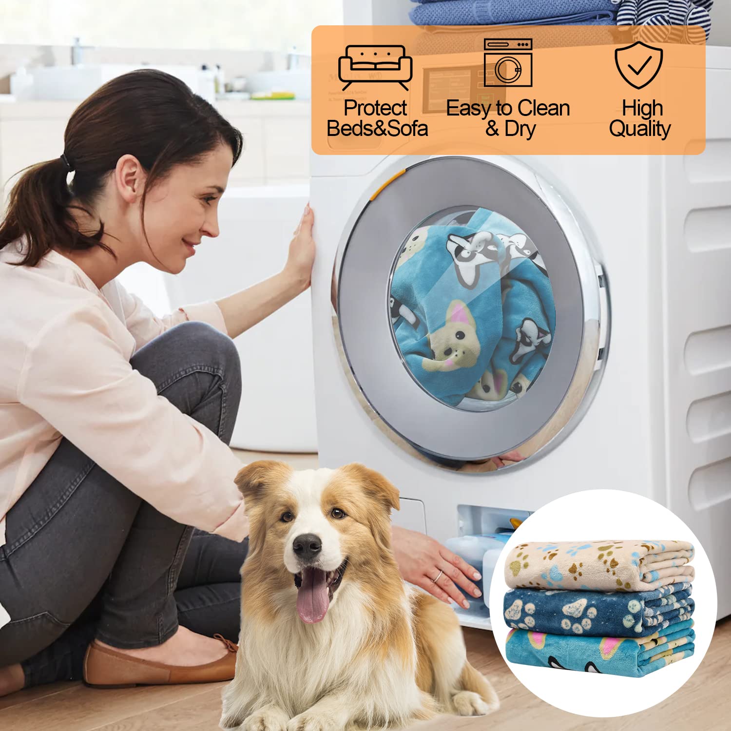 1 Pack 3 Blankets For Dogs Blankets For Medium Dogs Puppy Dog Blanket Super Soft Fluffy Premium Fleece Pet Blanket Flannel Throw For Dog Puppy Cat Paw Blanket(23X16 Inch)