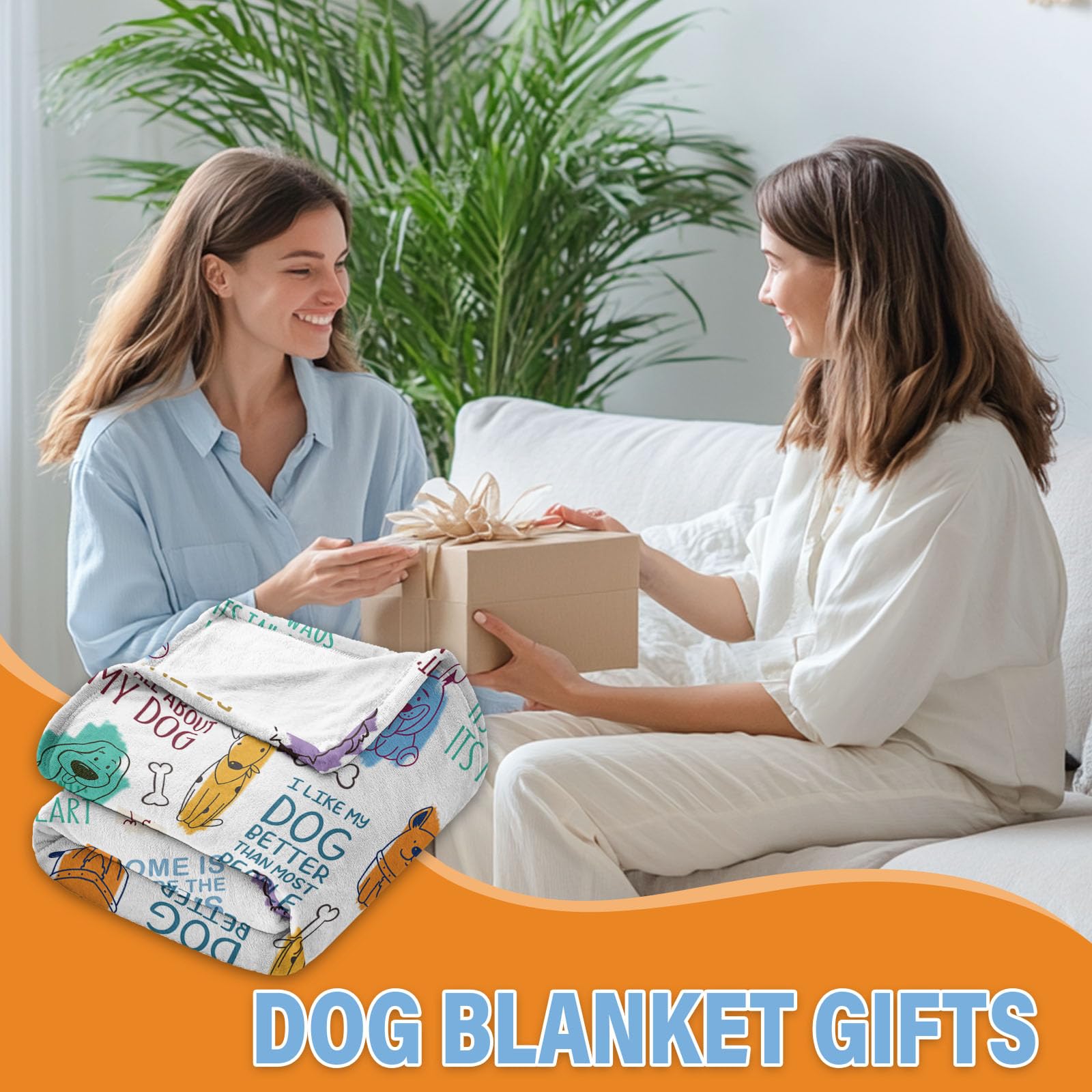 Wazzio Pet Blanket Gifts 50''X60'', Cool Dog Gifts For Dog Lovers, Ideal Pet Themed Presents For Women, Blanket For Birthday Gif
