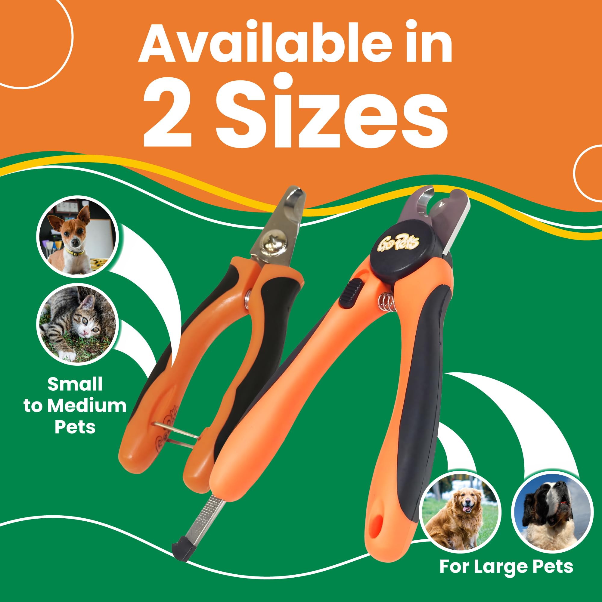 Gopets Pet Nail Clipper For Small To Medium Dogs & Cats - Stainless Steel Blades With Nail File, Angled Design For Safe & Effective Trimming, Ergonomic Handle