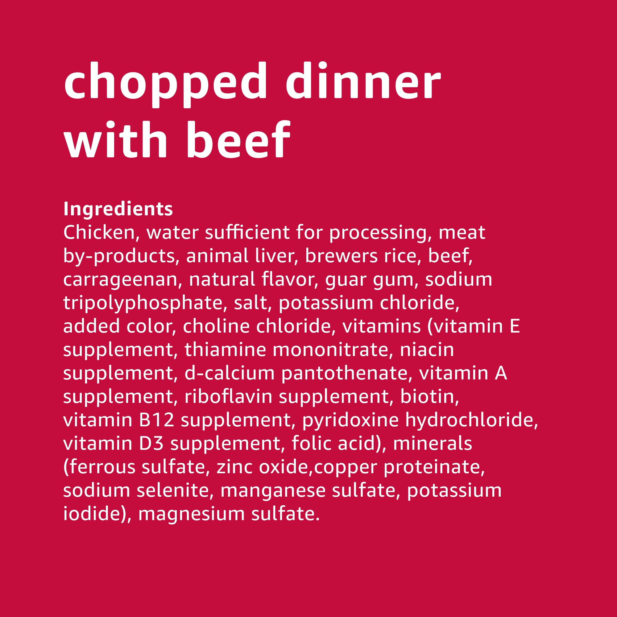 Amazon Basics Chopped Ground Dinner Wet Dog Food Variety Pack, Filet Mignon Flavor and with Beef, Made with Natural Ingredients,