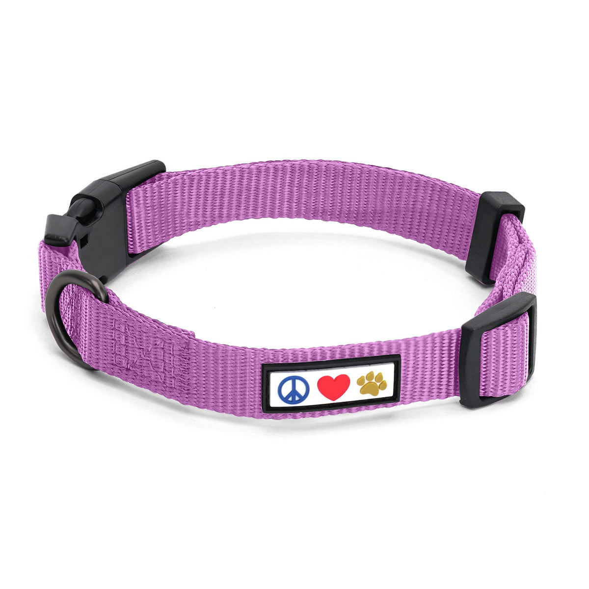 Pawtitas Dog Collar For Medium Dogs Training Puppy Collar With Solid - M - Purple Orchid