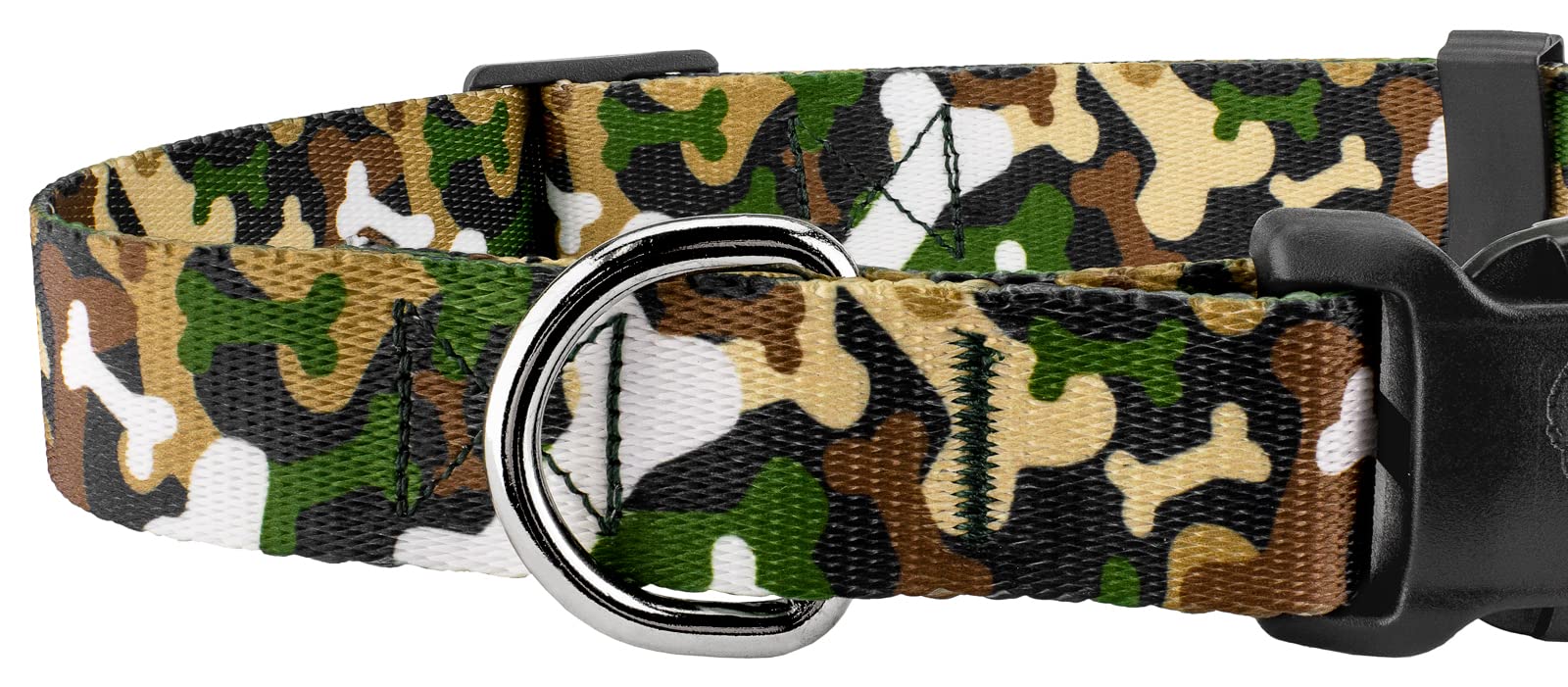 Country Brook Petz - Deluxe Woodland Bone Camo Dog Collar - Made In The U.S.A. - Camouflage Collection With 16 Rugged Designs (5/8 Inch, Small)